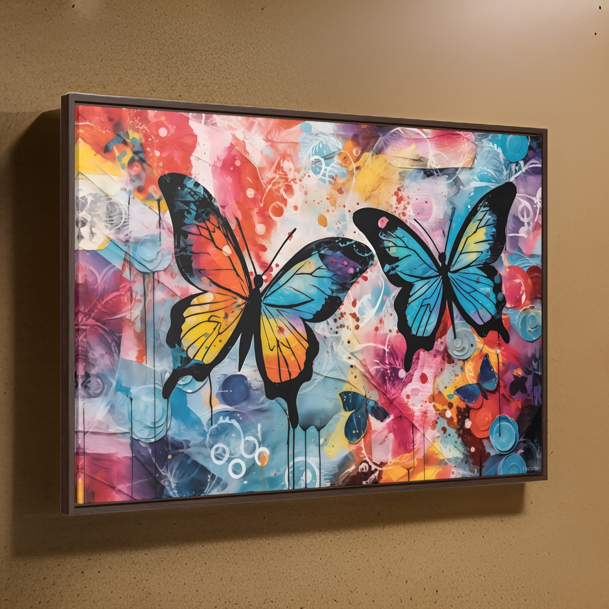 Butterfly Burst Wall Art: Vibrant Watercolor Painting