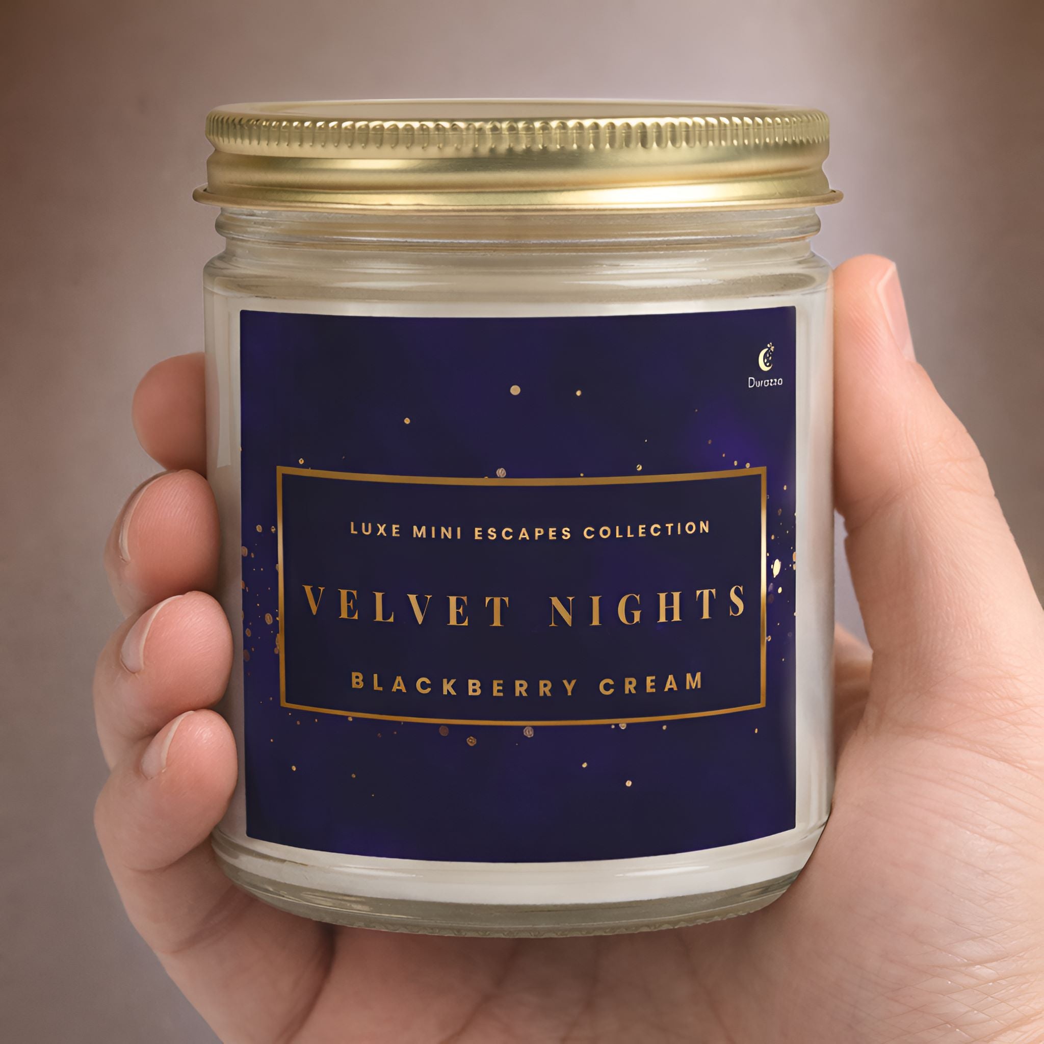 Blackberry Cream Candle 9 oz Glass Jar | Velvet Nights - Durazza