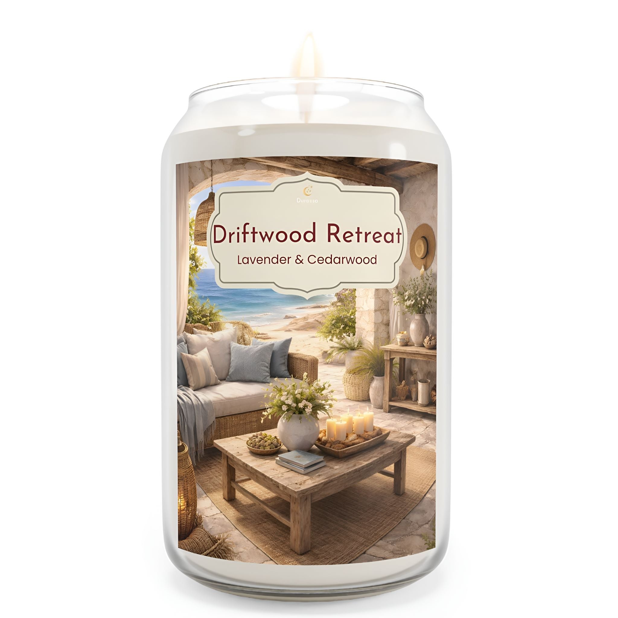 Woodsy lavender candle with cedarwood and oakmoss notes.