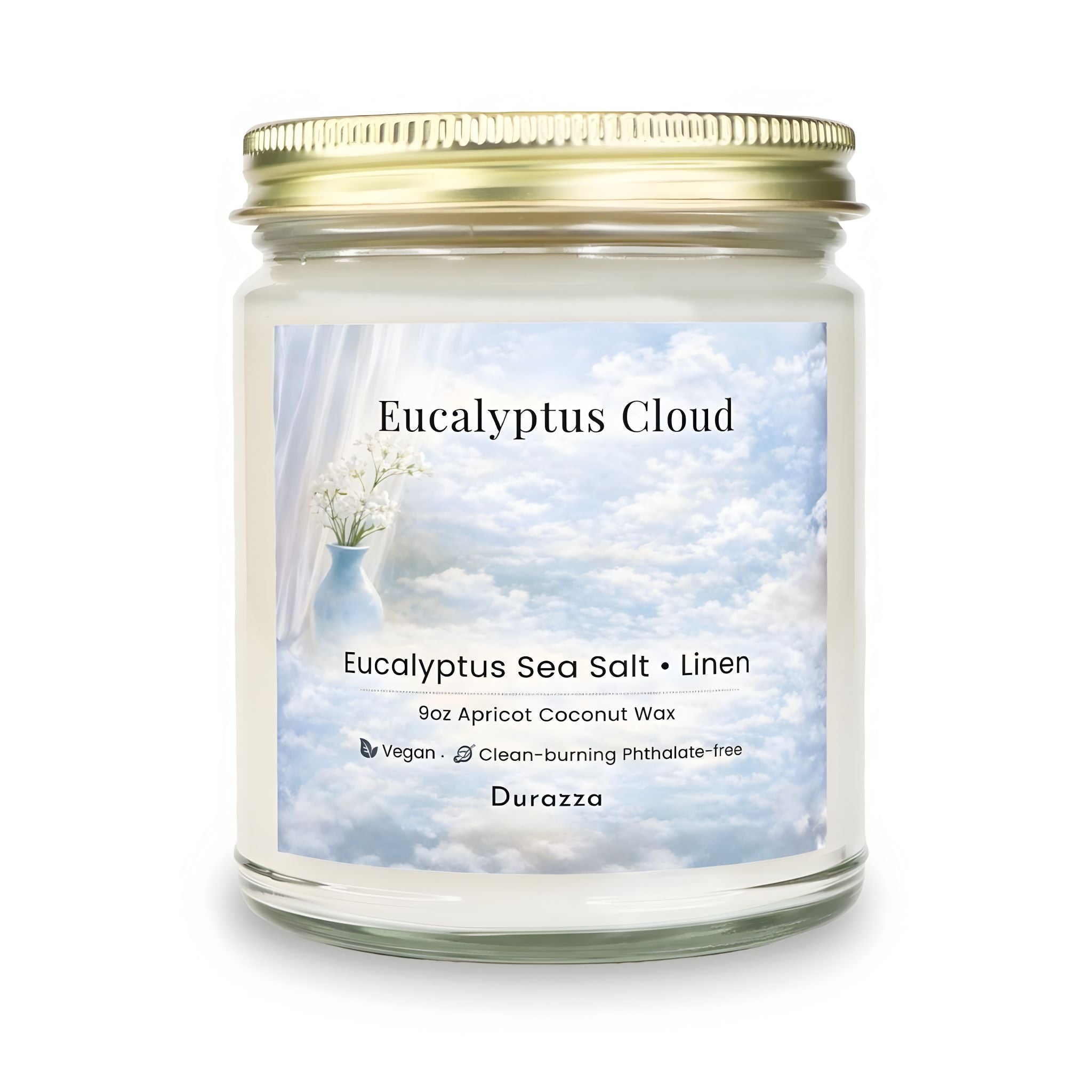 Eucalyptus Sea Salt Candle – 9oz Jar | Spa Cottage - Durazza