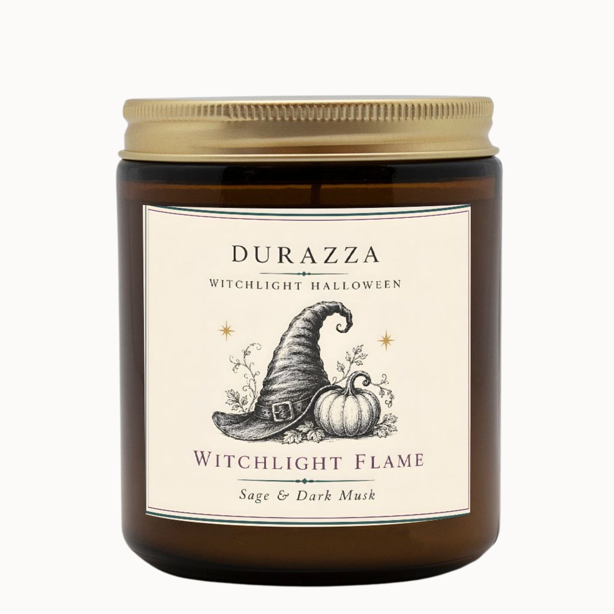 Witch Hat Scented Candle, Sage & Dark Musk 9 oz | Witchlight Flame