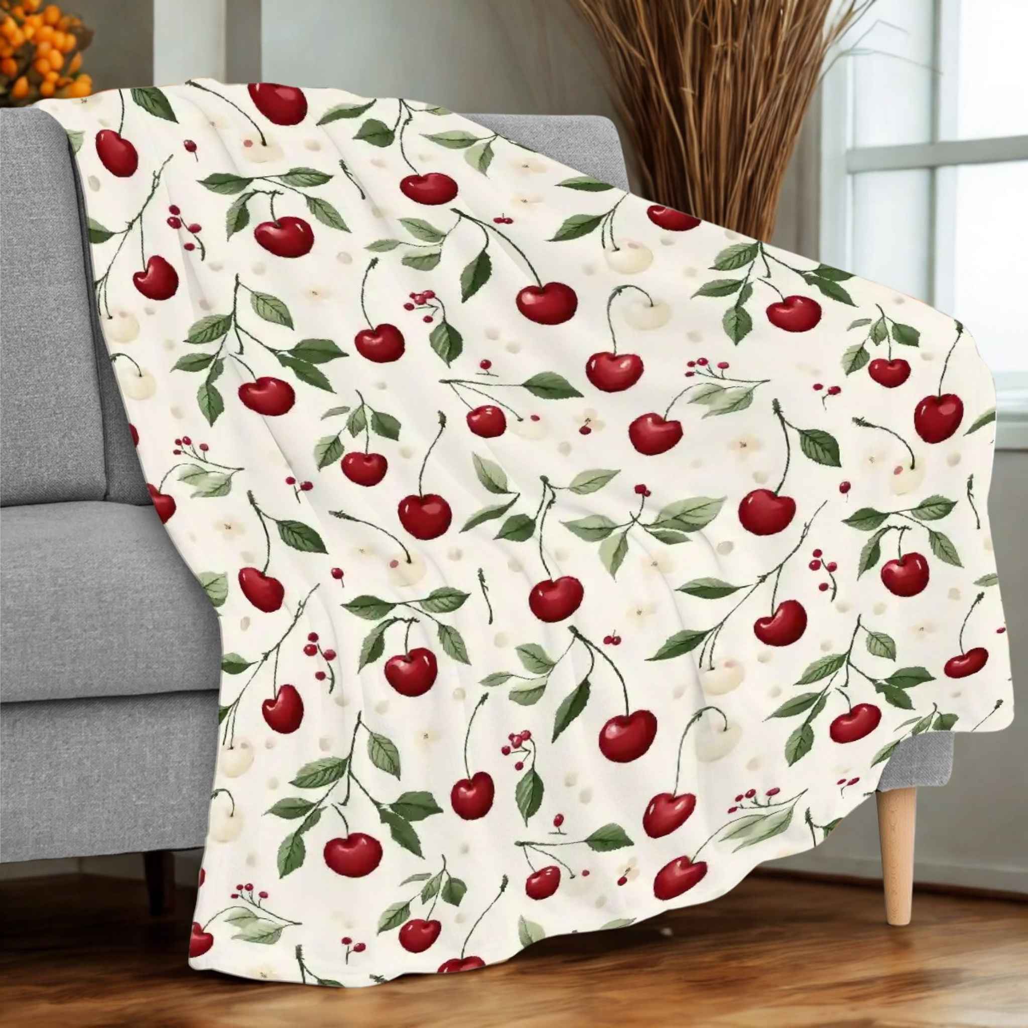 Fruit Throw Blanket – Red Orchard Decor | Cherry Picked