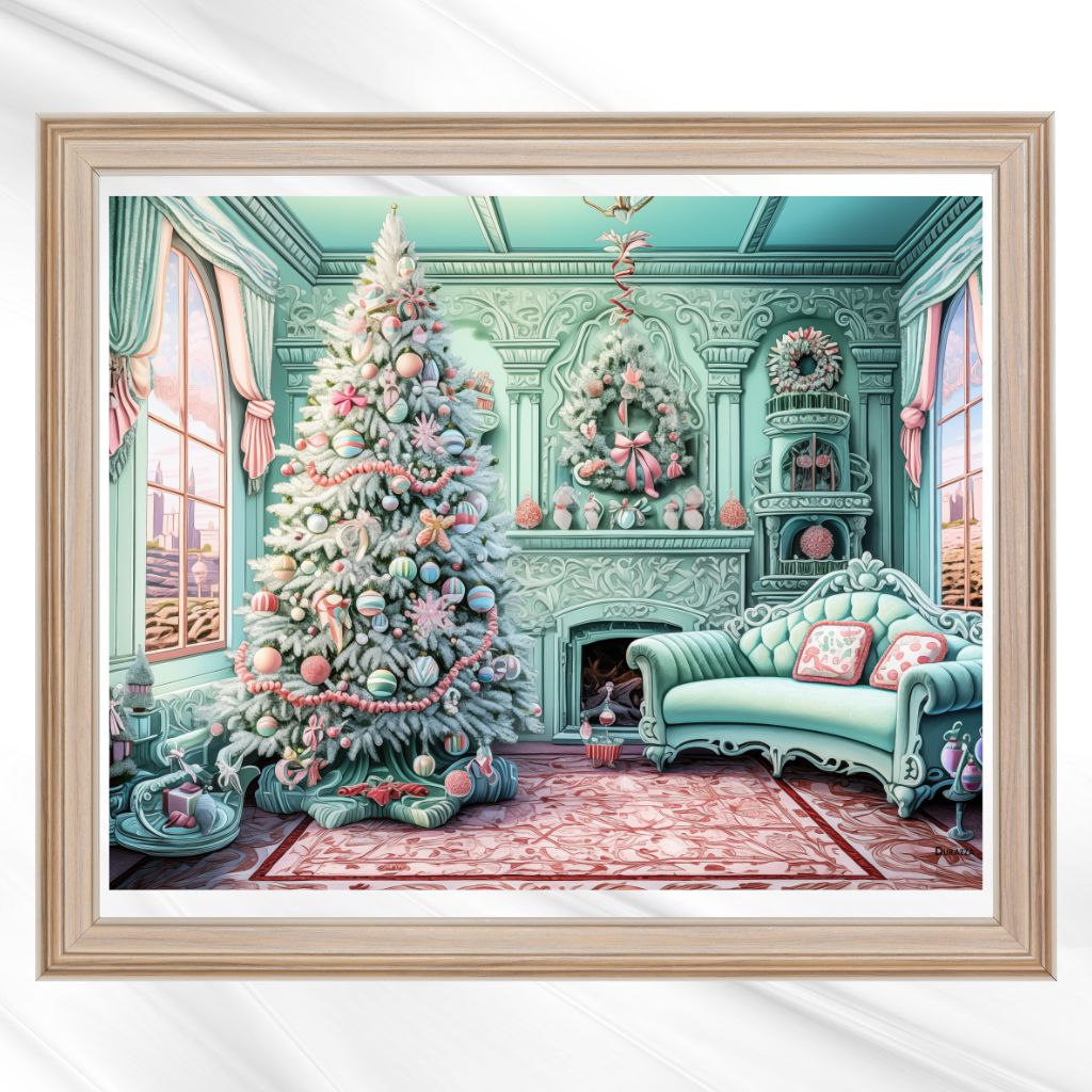 Christmas Joy Peppermint Wall Art Print