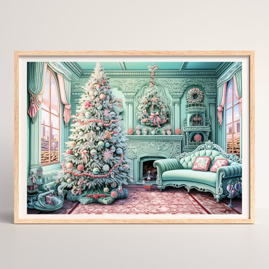 Christmas Joy Peppermint Wall Art Print
