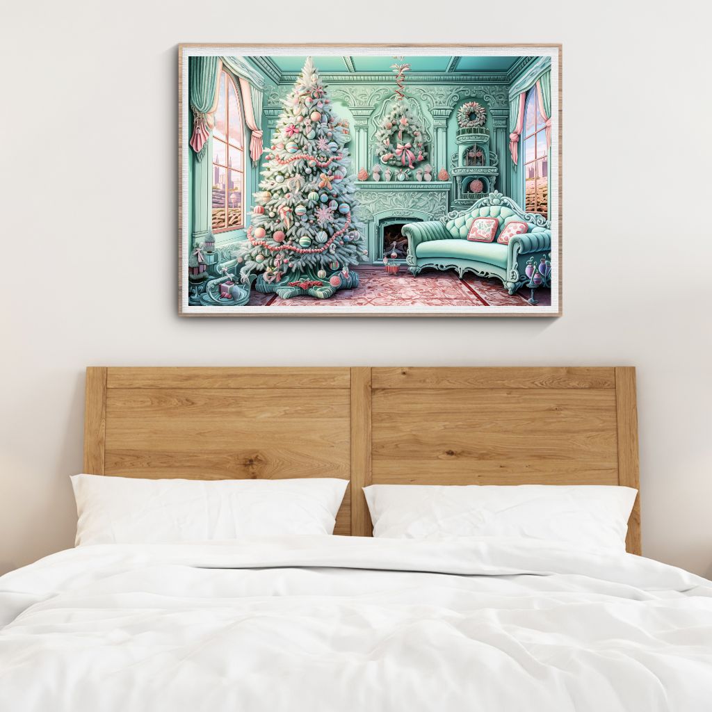 Christmas Joy Peppermint Wall Art Print