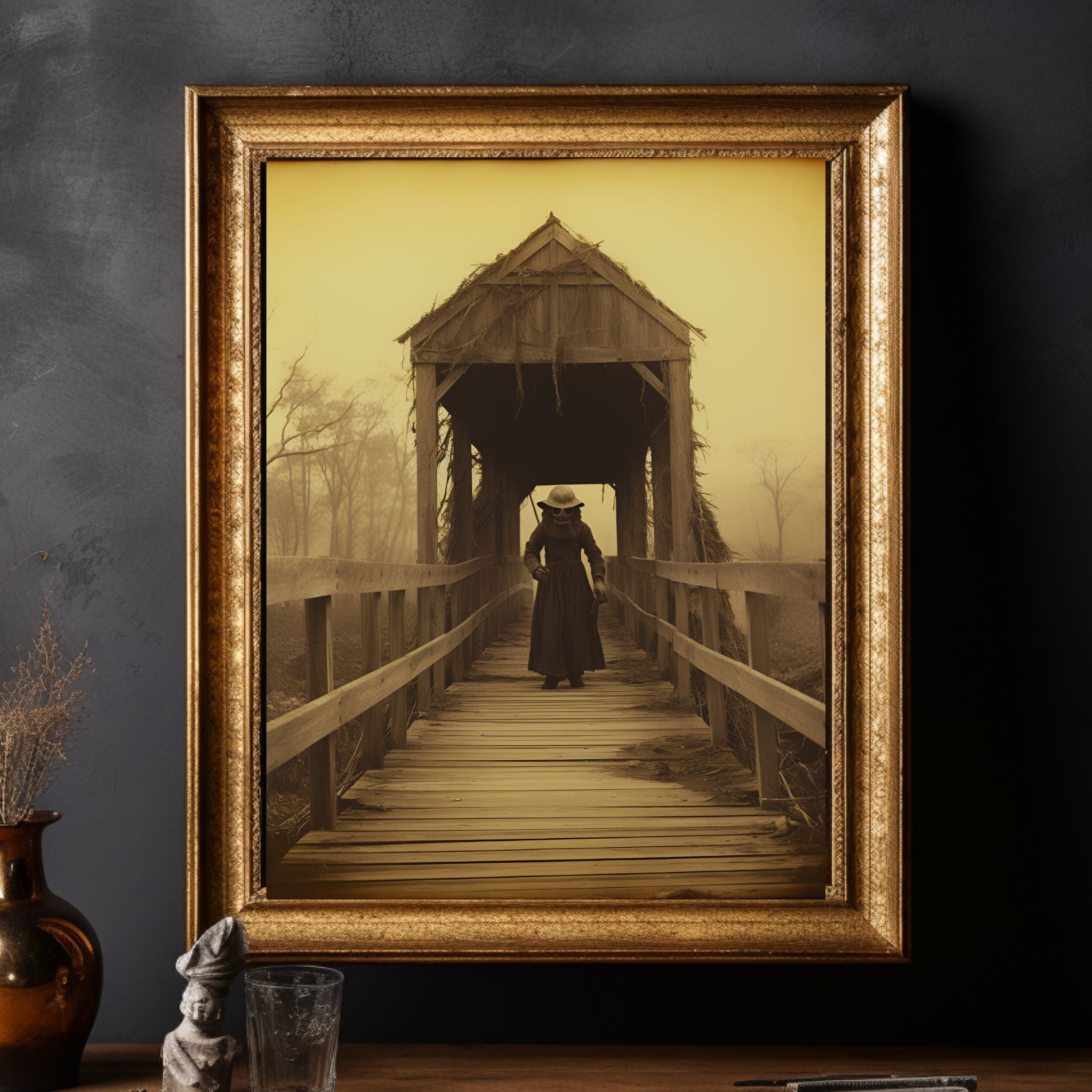 Cloaked Nightwalker Vintage Photography Horror Art Poster