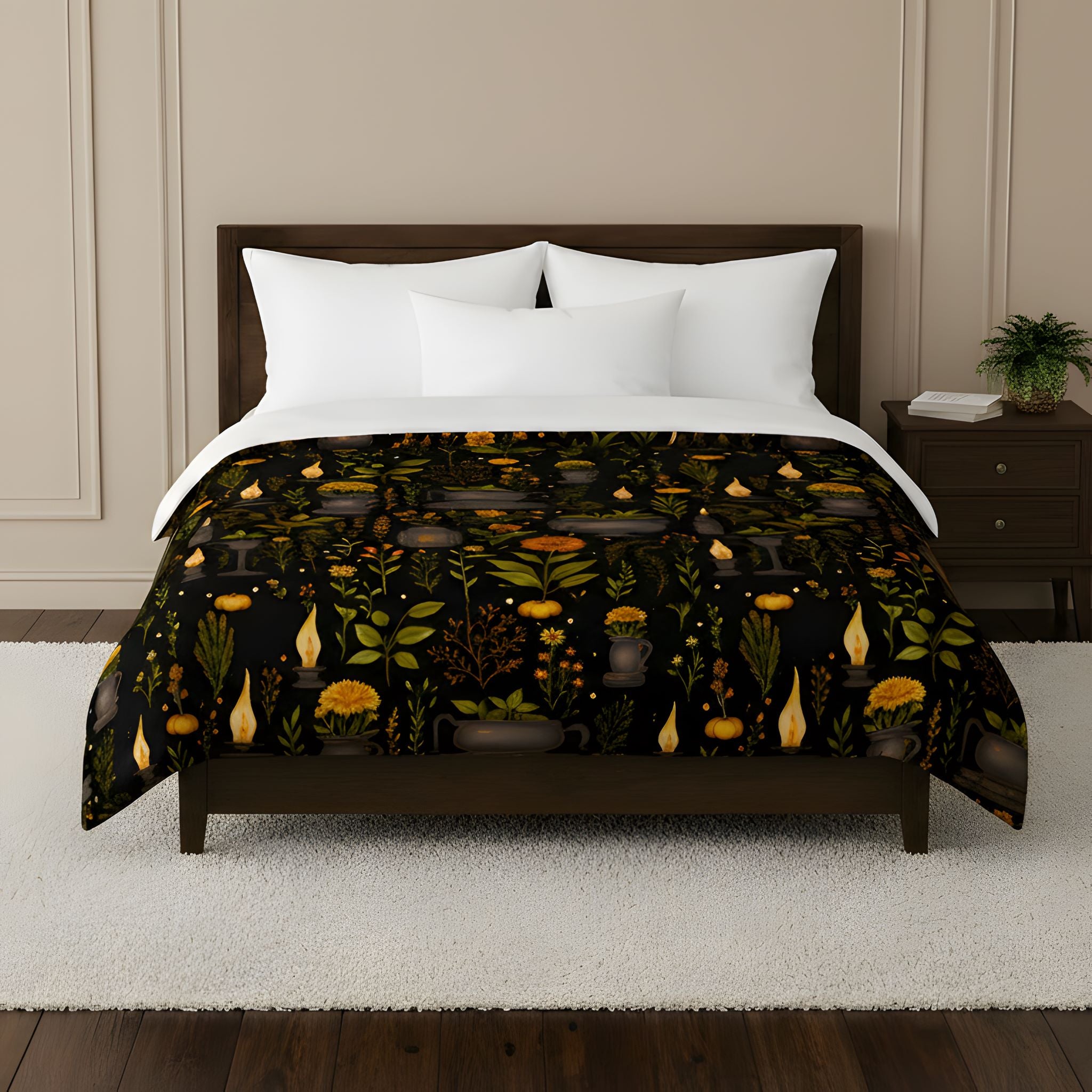 Whimsigoth bedding for the modern botanical bedroom.
