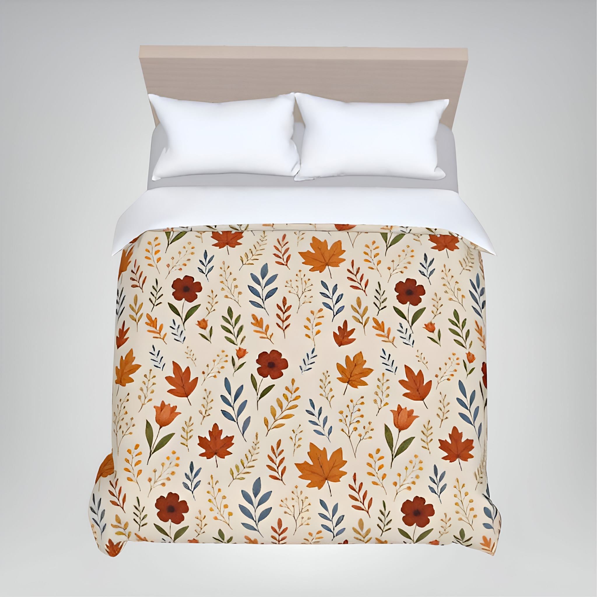 Fall Botanical Duvet Cover – Cozy Cottage Bedding | Mapleveil