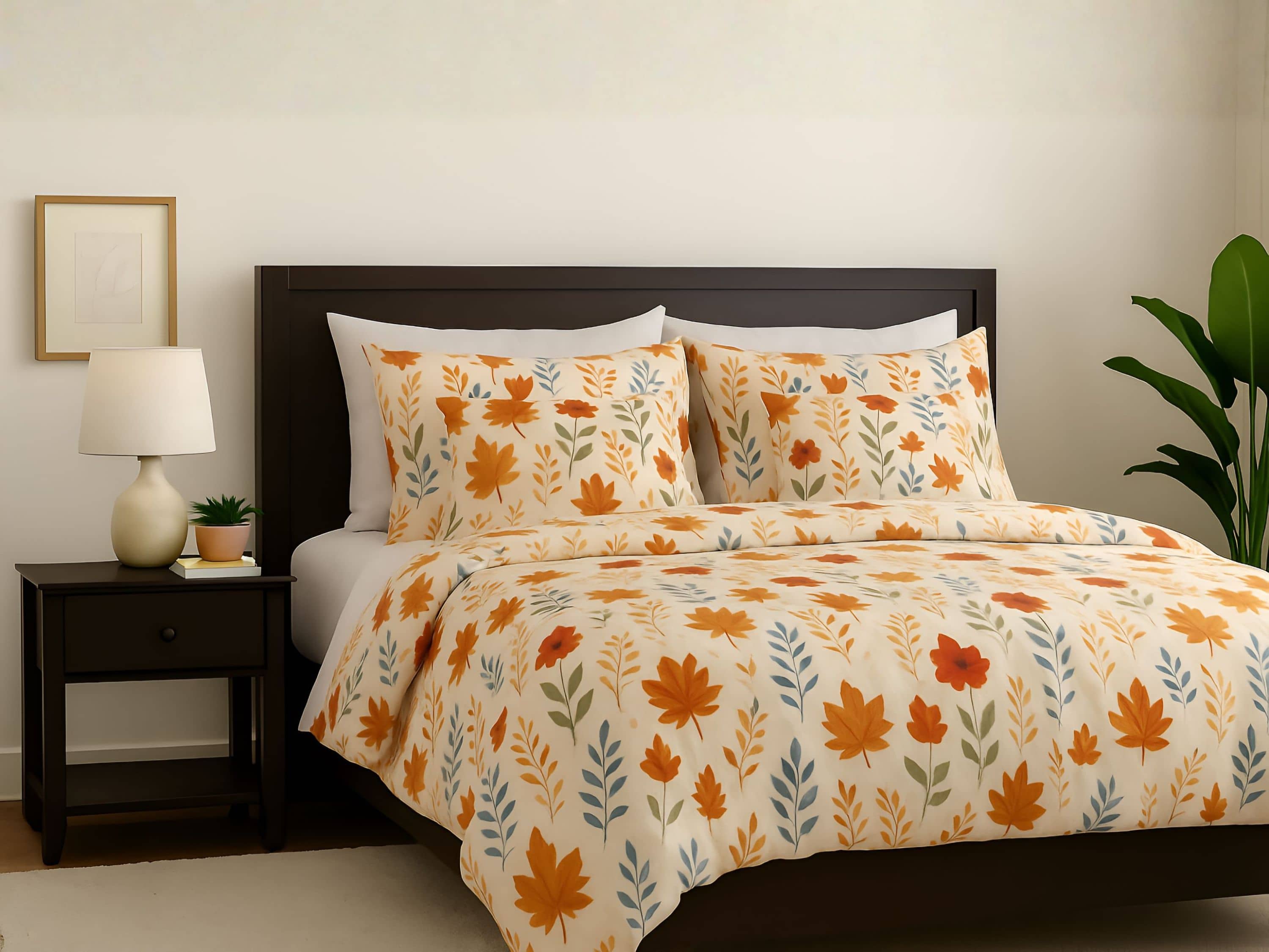 Fall Botanical Duvet Cover – Cozy Cottage Bedding | Mapleveil
