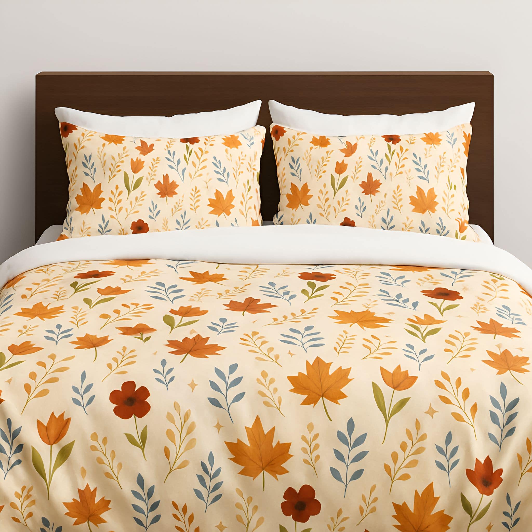 Fall Botanical Duvet Cover – Cozy Cottage Bedding | Mapleveil