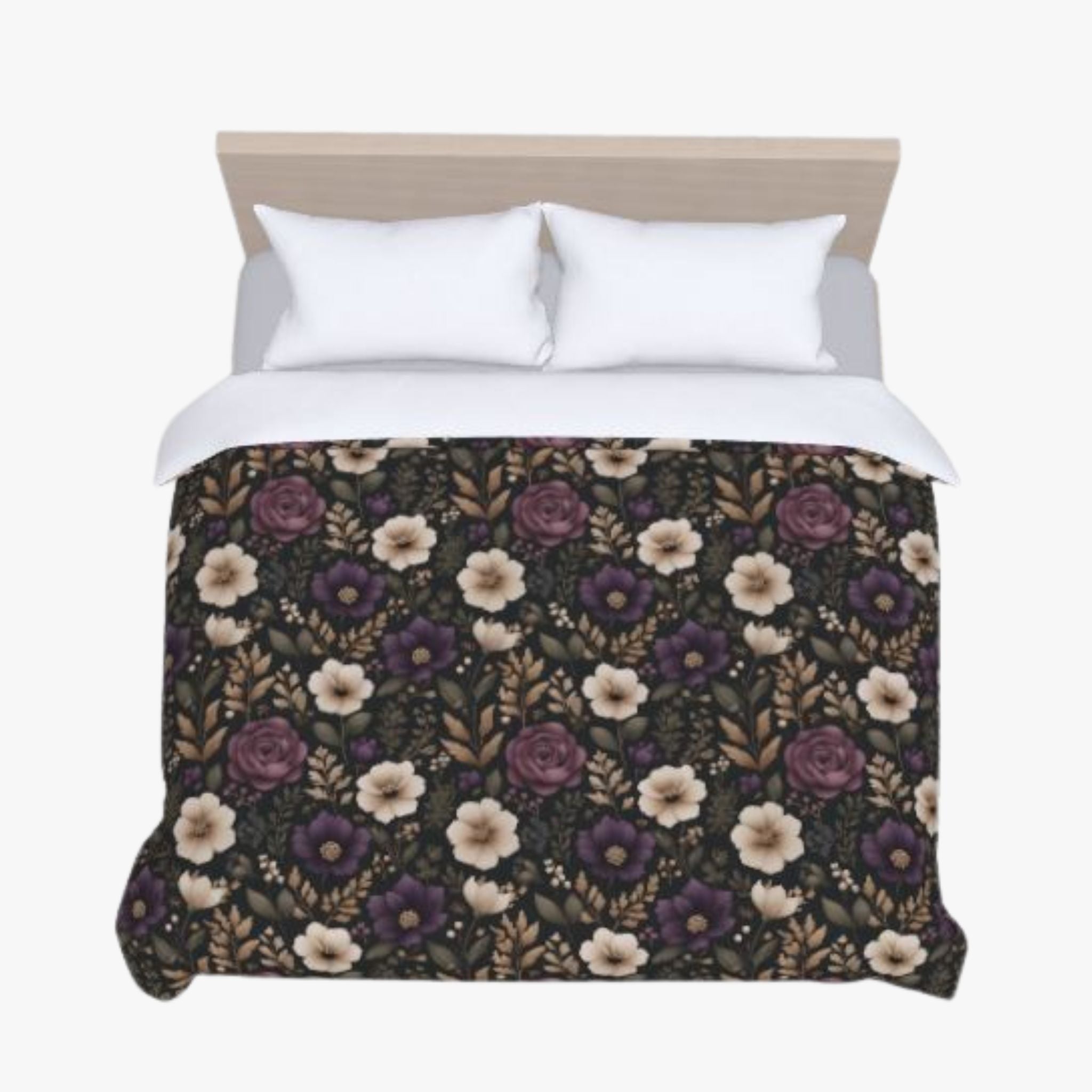 Gothic Floral Duvet Set: Dark Bedding | Moonpetal Bloom