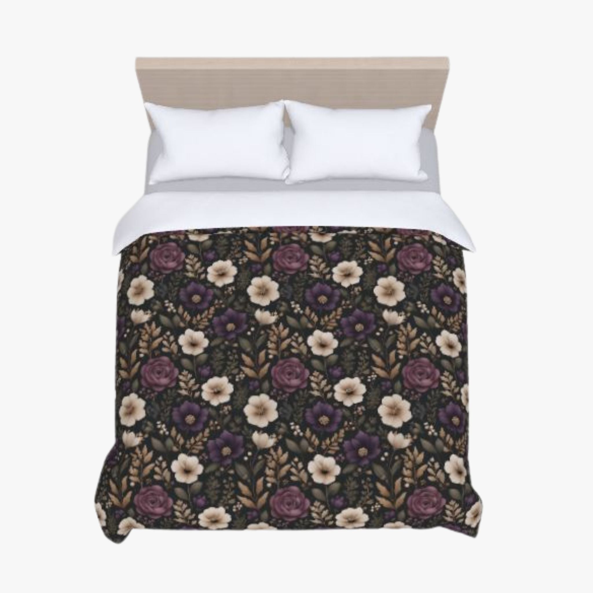 Gothic Floral Duvet Set: Dark Bedding | Moonpetal Bloom