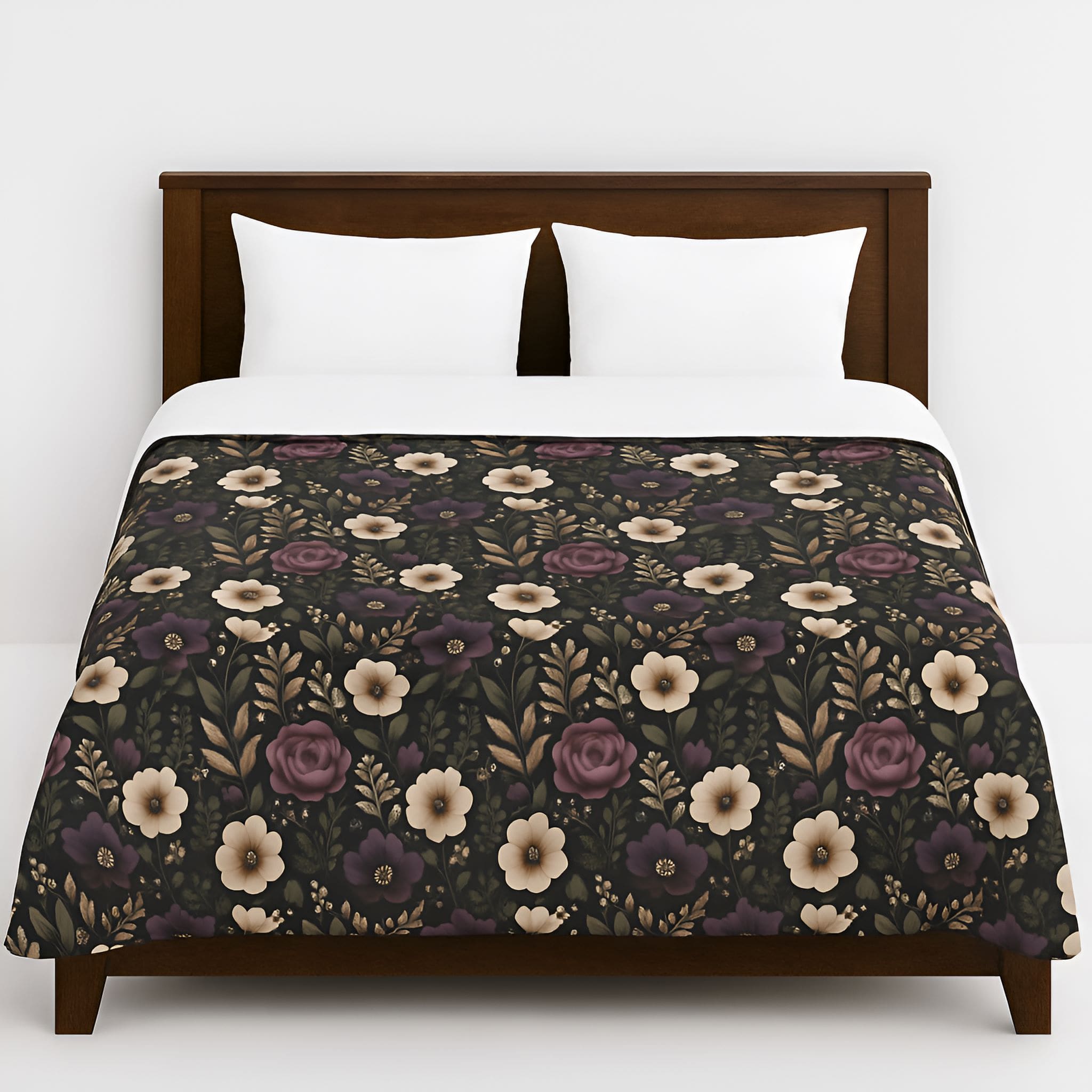 Gothic Floral Duvet Set: Dark Bedding | Moonpetal Bloom