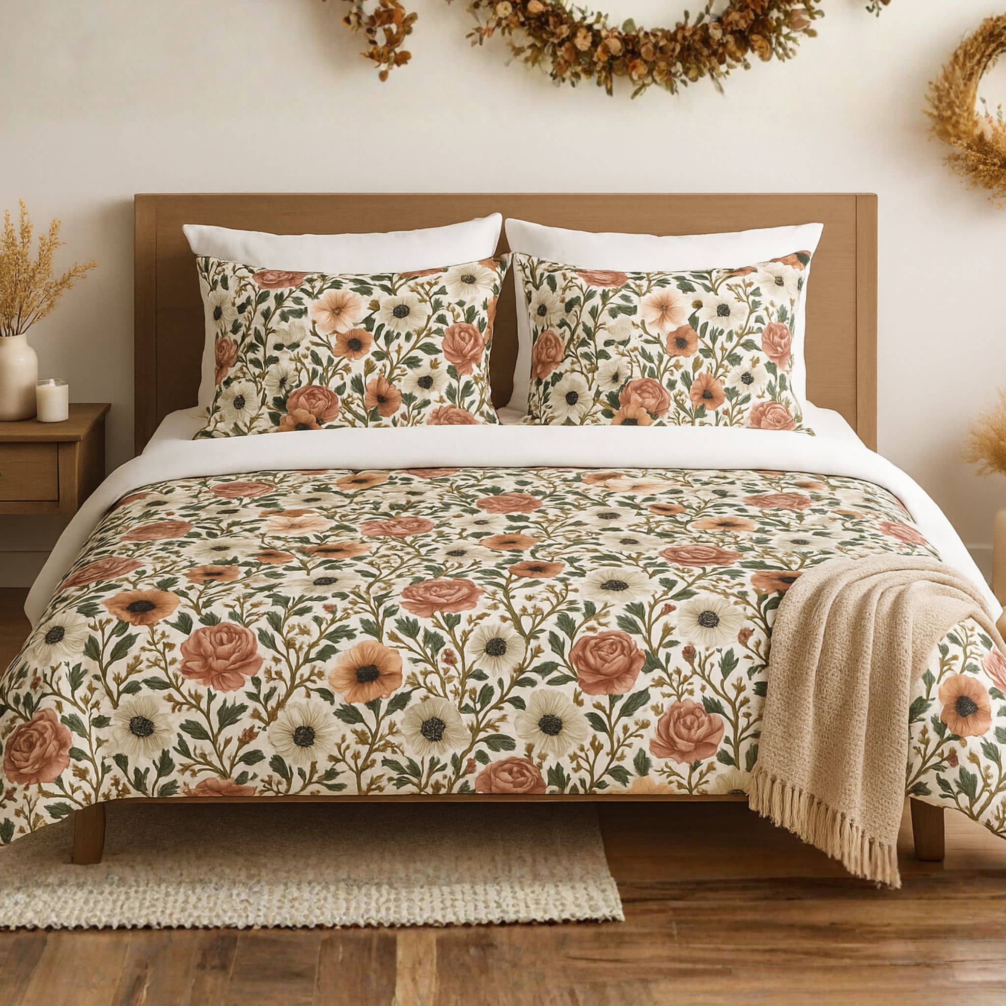 Cottage Floral Duvet – Queen or King Bedding | Wild Rosaria