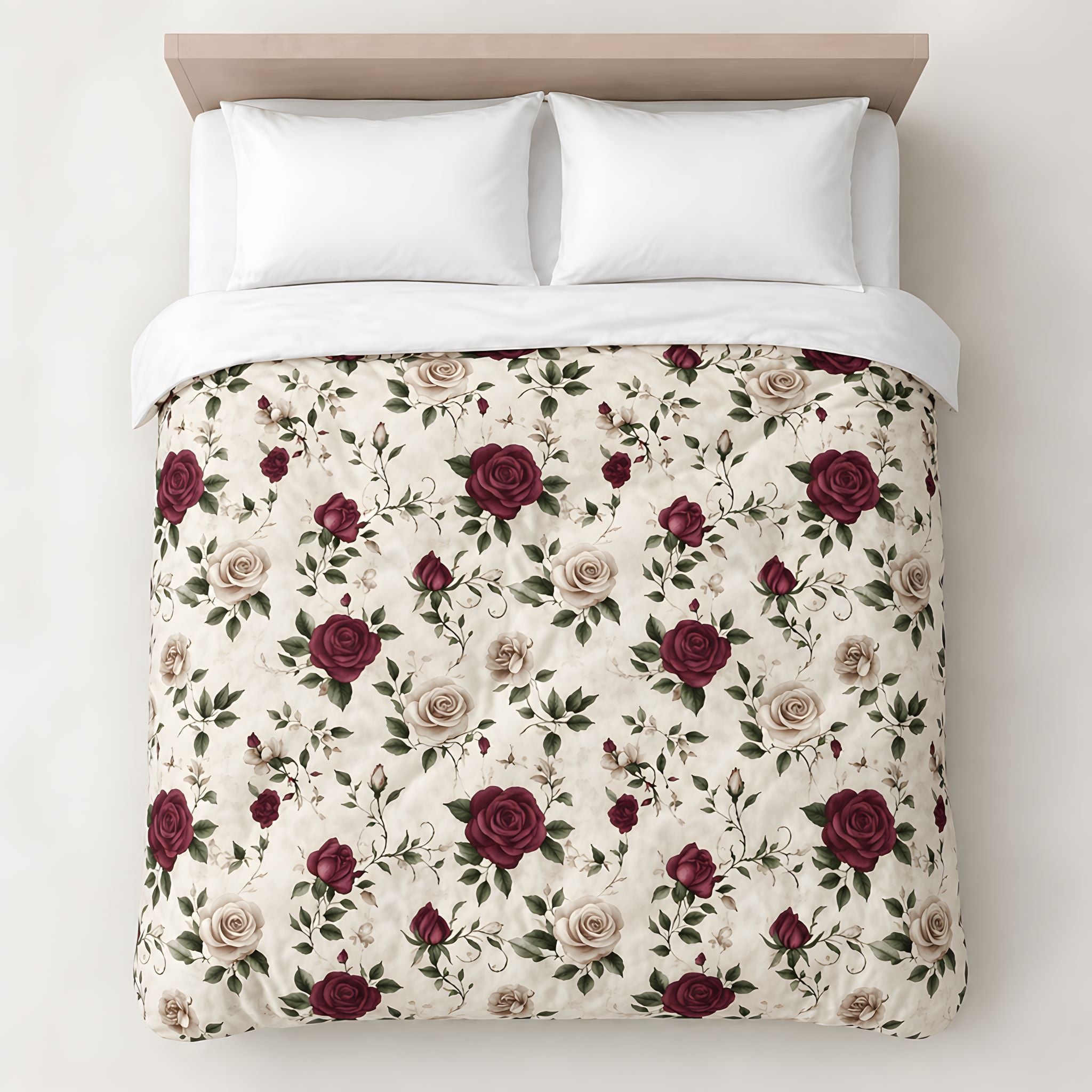 Rose flower duvet cover for a timeless style.