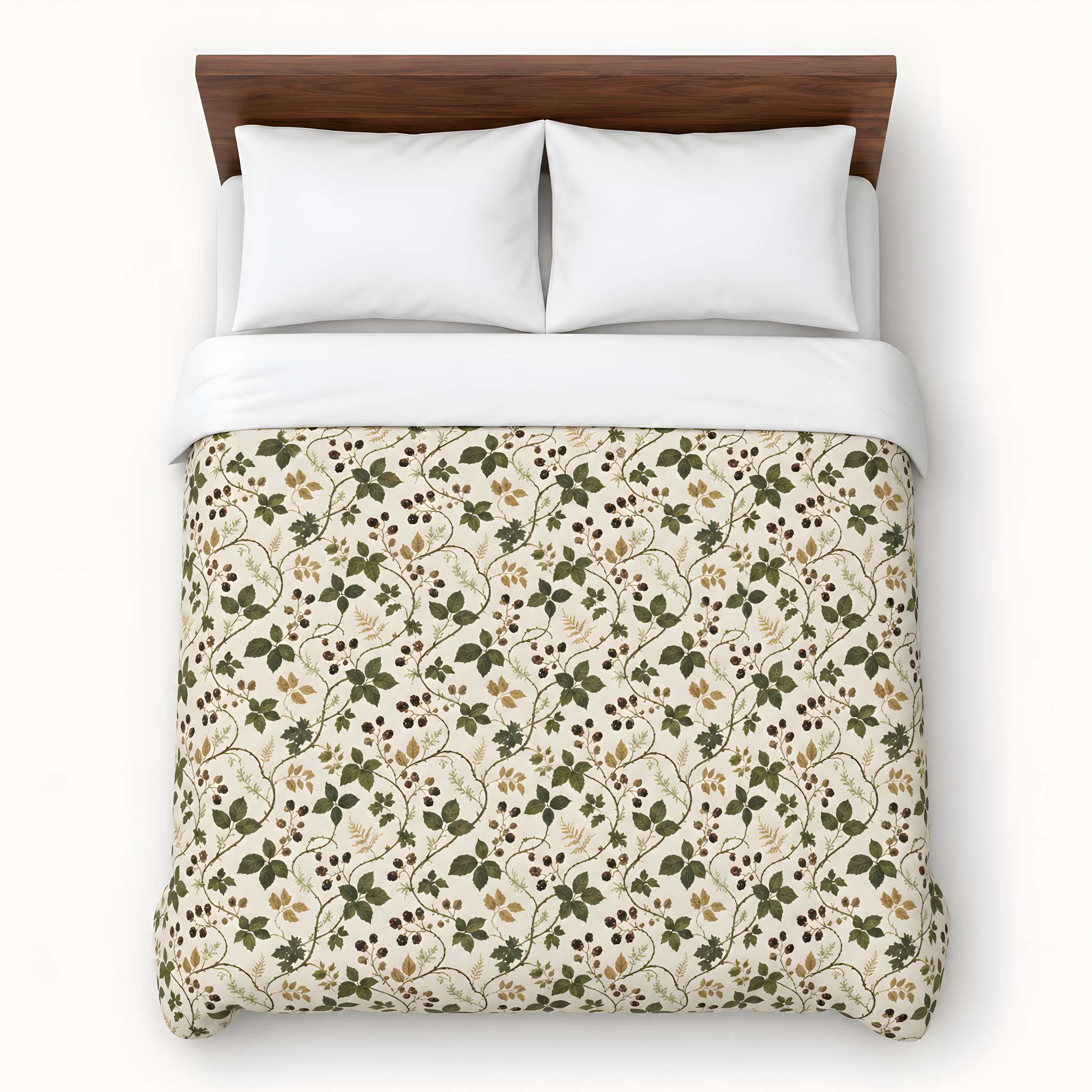 Blackberry Botanical Cotton Duvet Cover, Queen & King | Tramble Trails