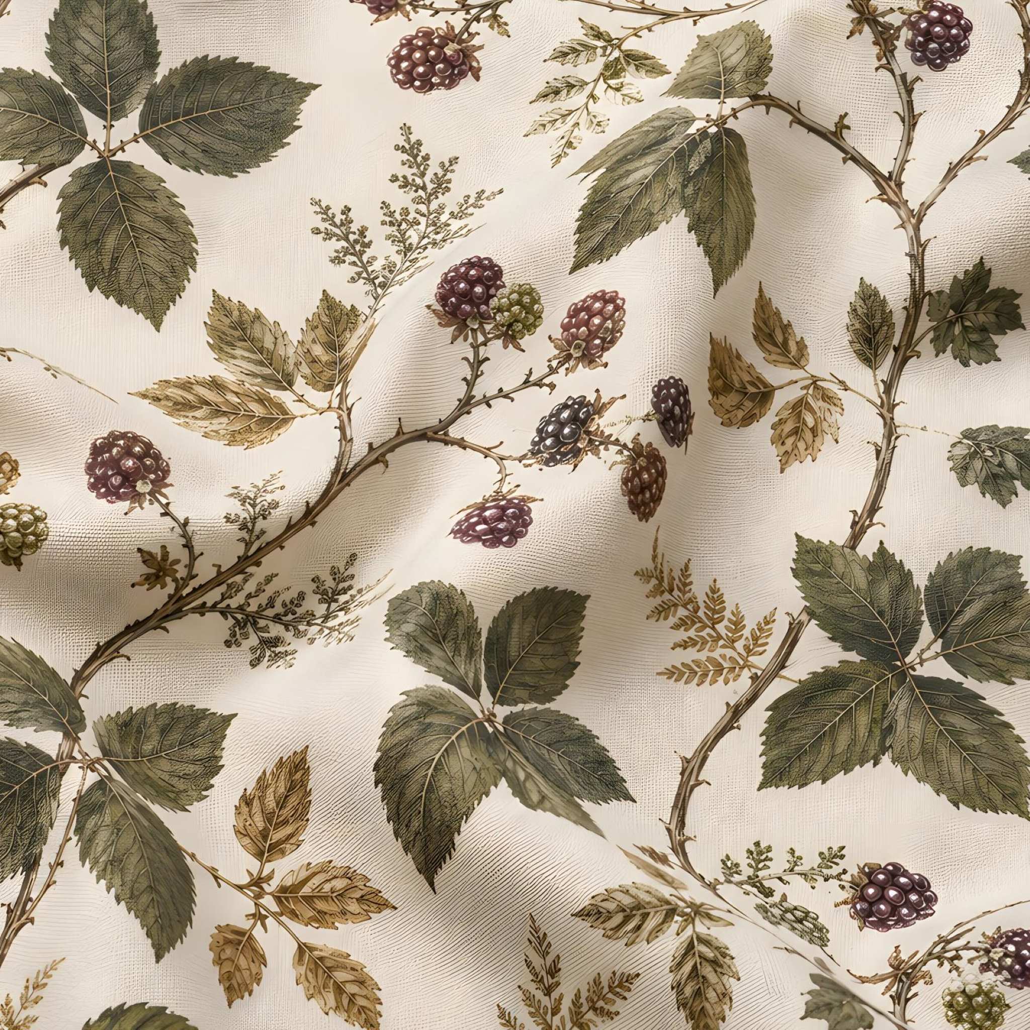 Blackberry Botanical Cotton Duvet Cover, Queen & King | Tramble Trails