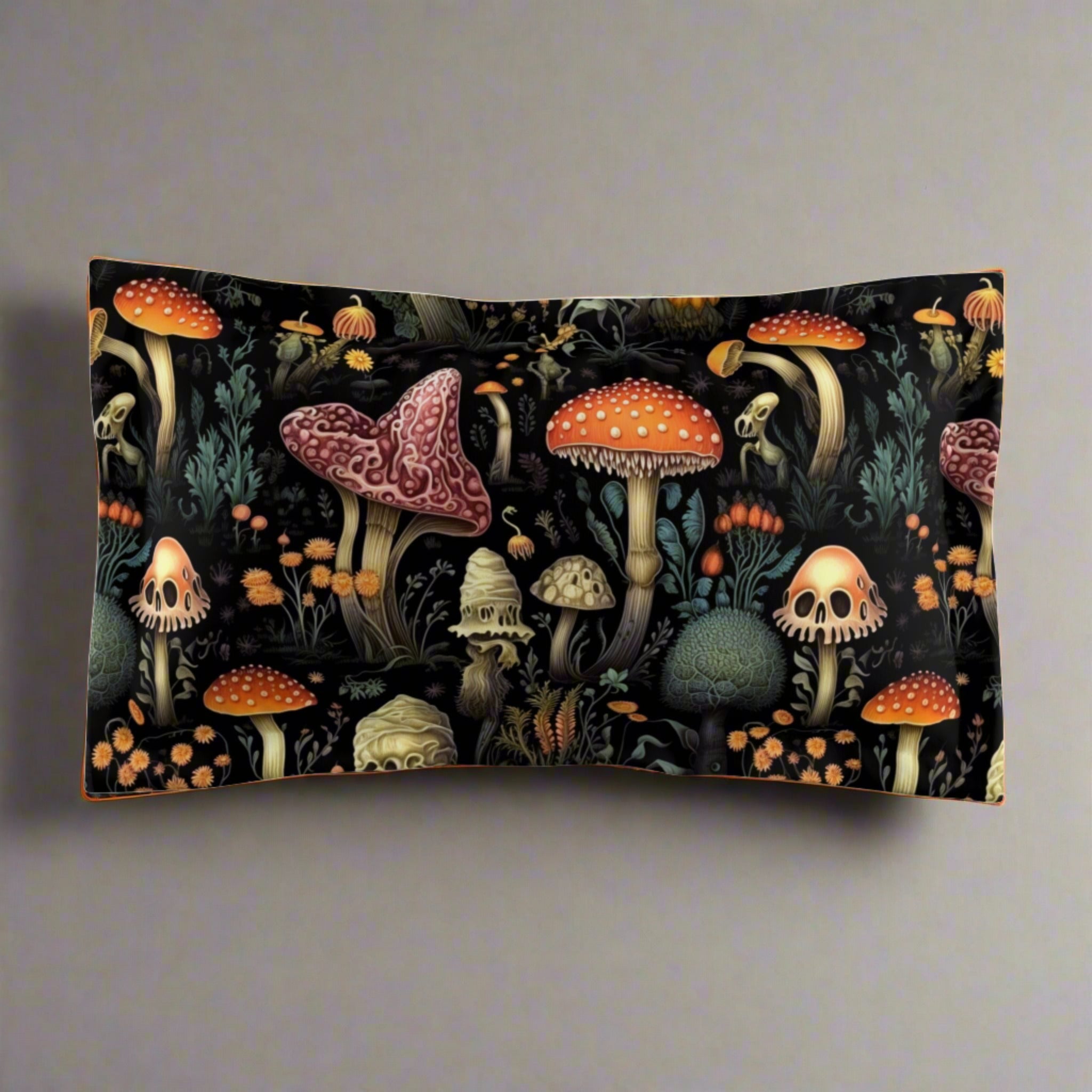 Dark Dweller Mushroom Duvet Cover Set with Pillow Shams, Microfiber