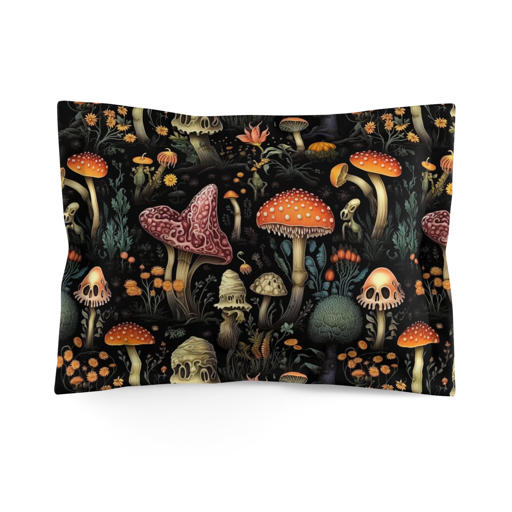 Dark Dweller Mushroom Duvet Cover Set with Pillow Shams, Microfiber