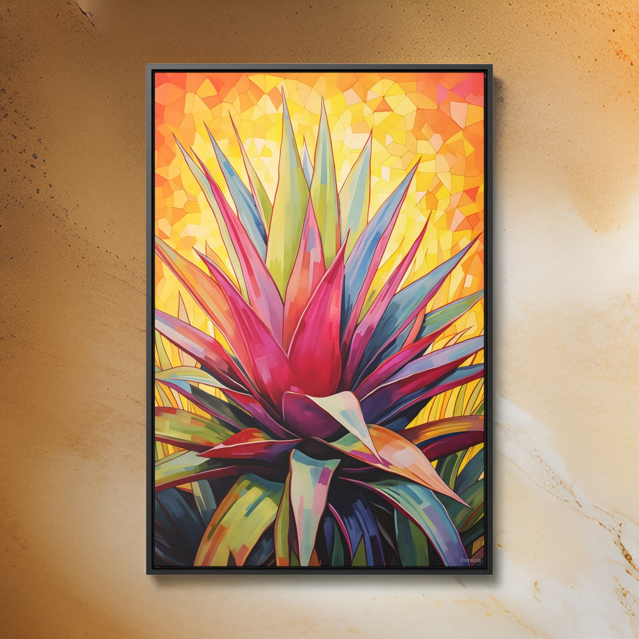 Desert Bloom Agave Wall Art: Modern Botanical Abstract Art Print