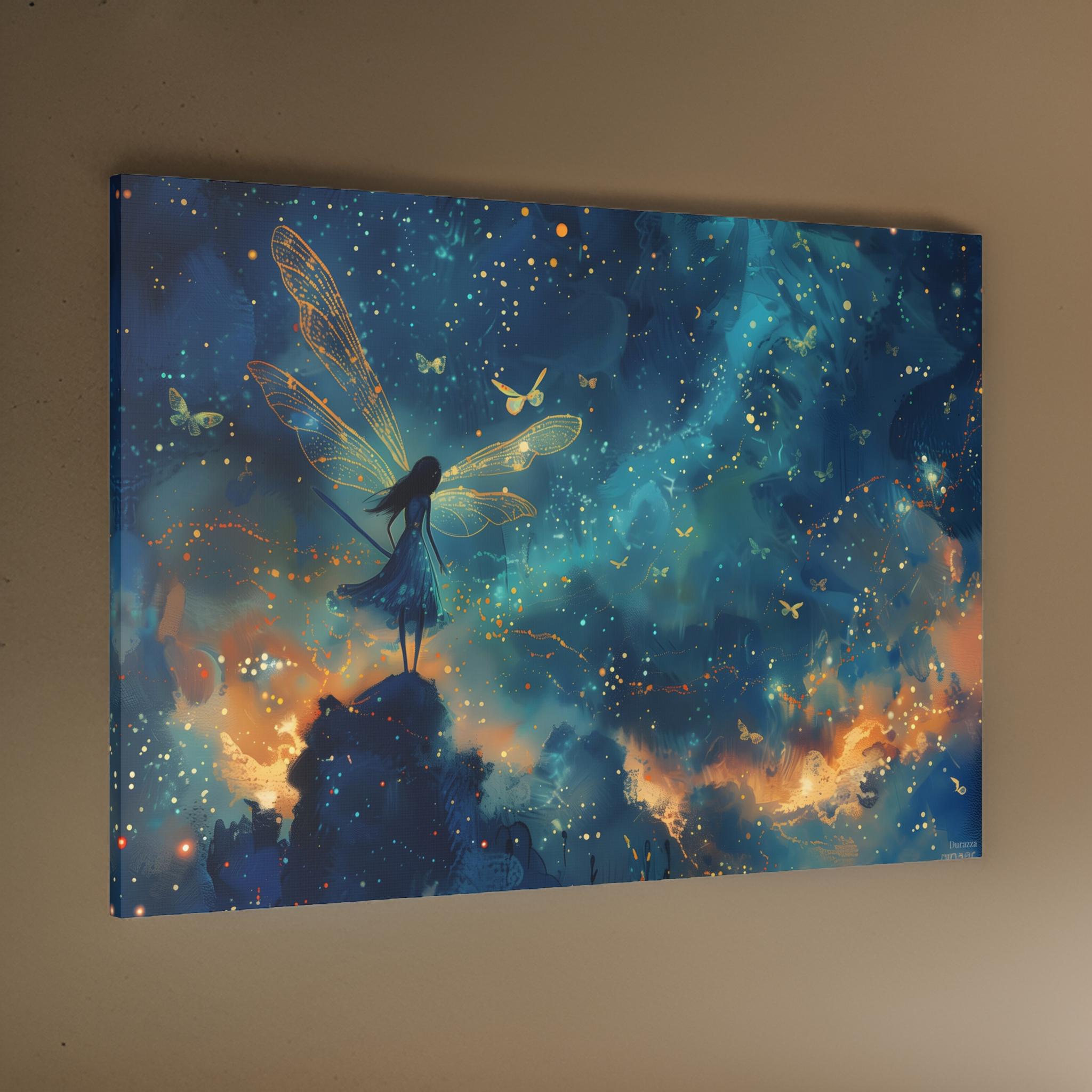 Dreamy Blue Fairy Wall Art: Watercolor Fantasy