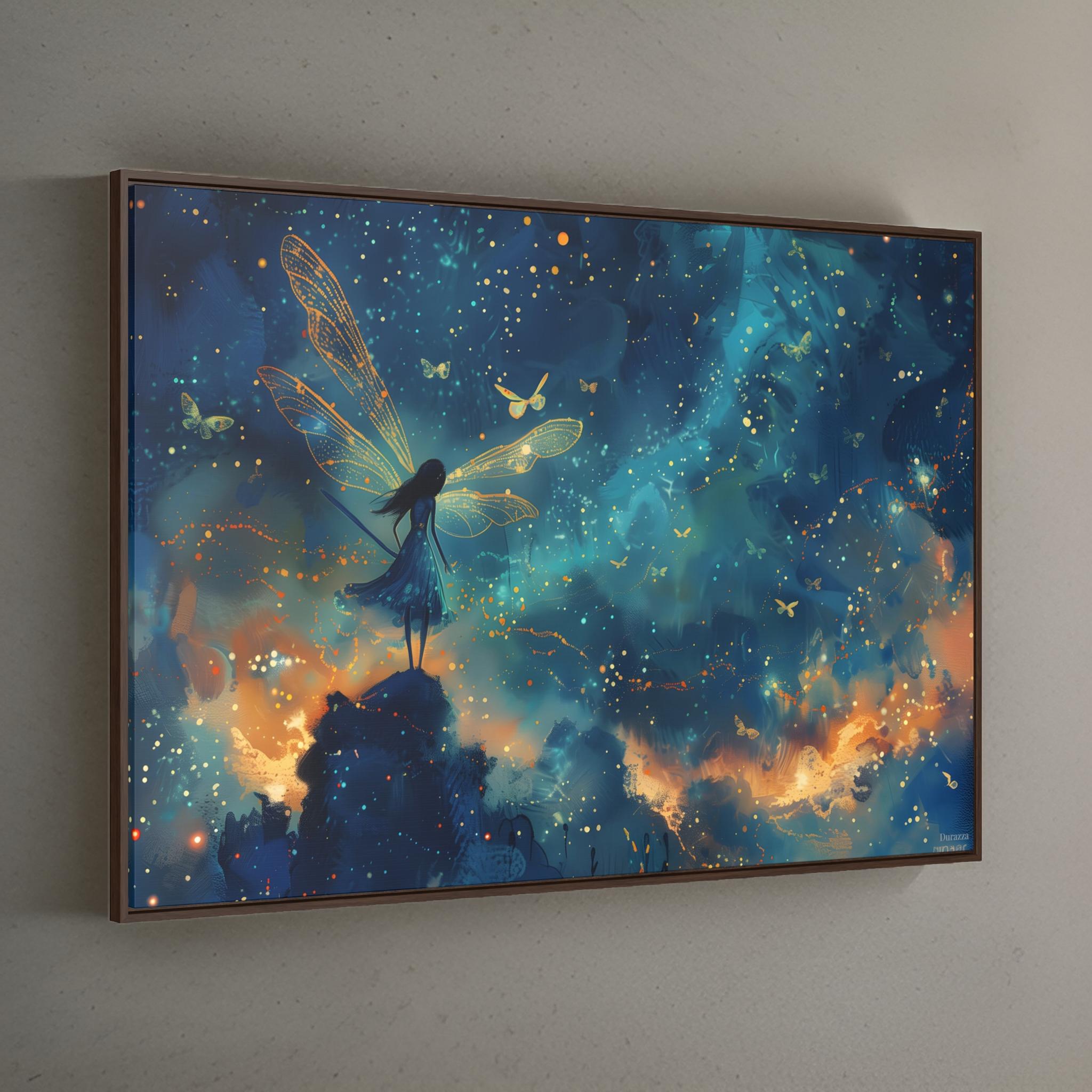 Dreamy Blue Fairy Wall Art: Watercolor Fantasy