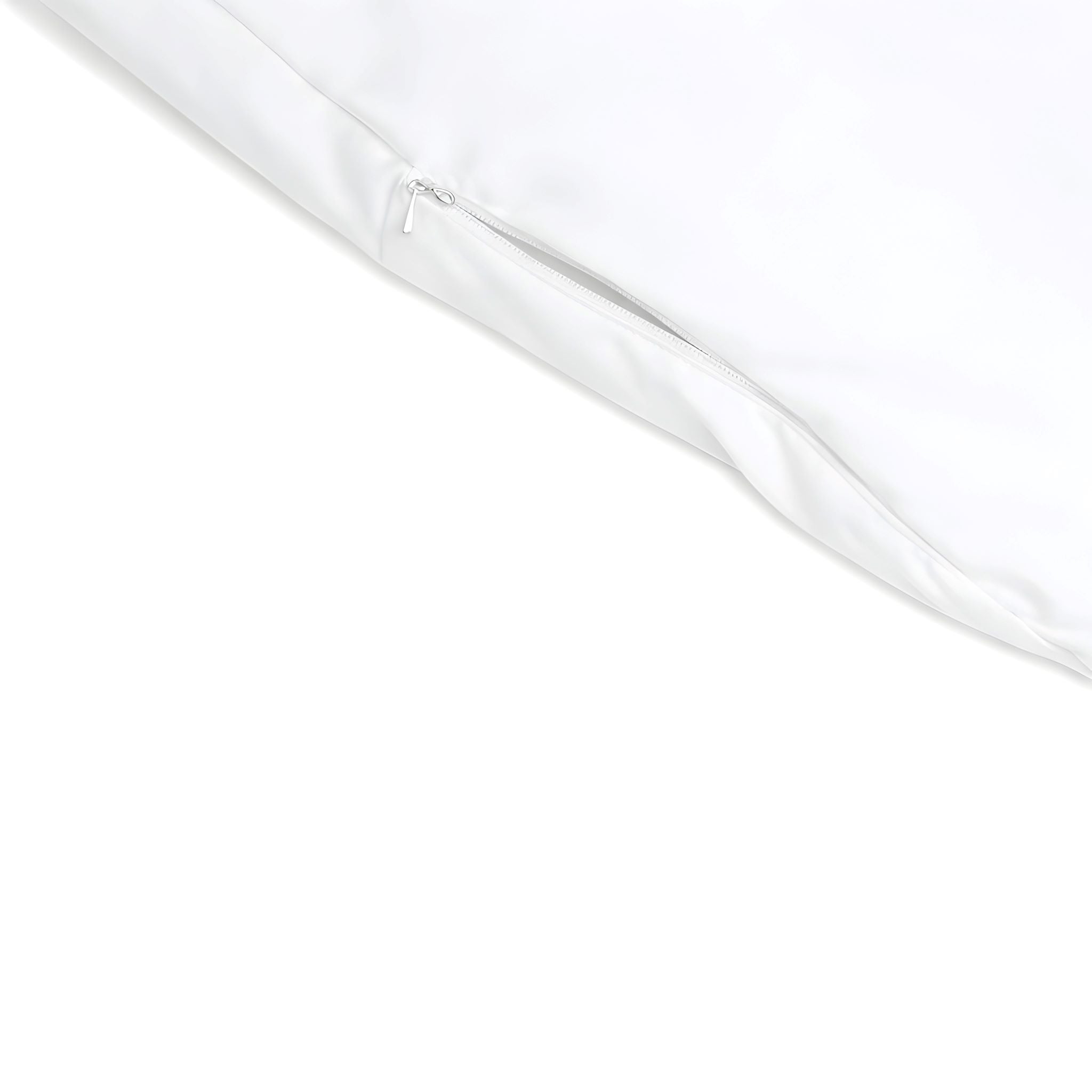 Close-up of a 100 cotton sateen duvet cover with invisible zipper closure.