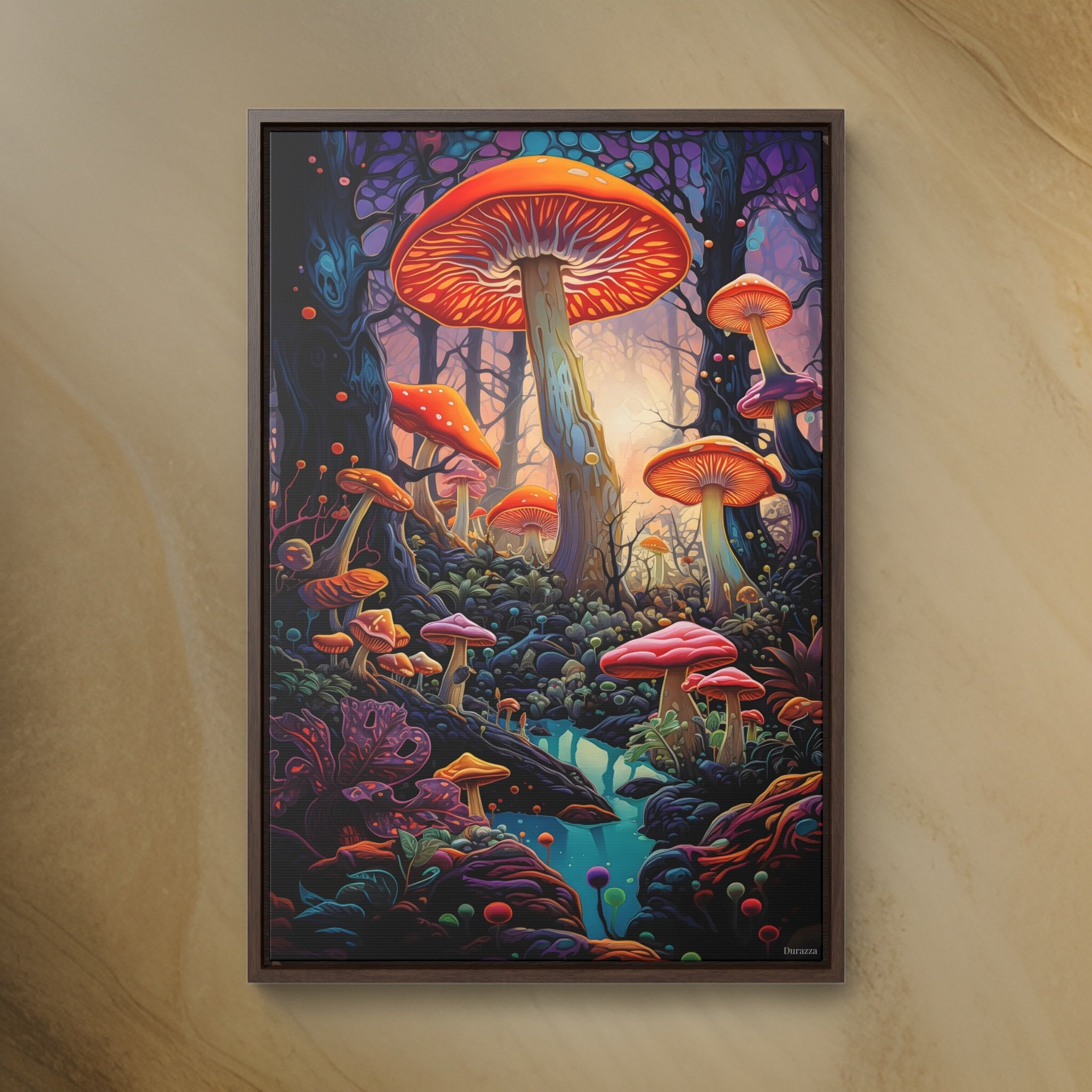 Enchanted Mushroom Forest Framed Art Print