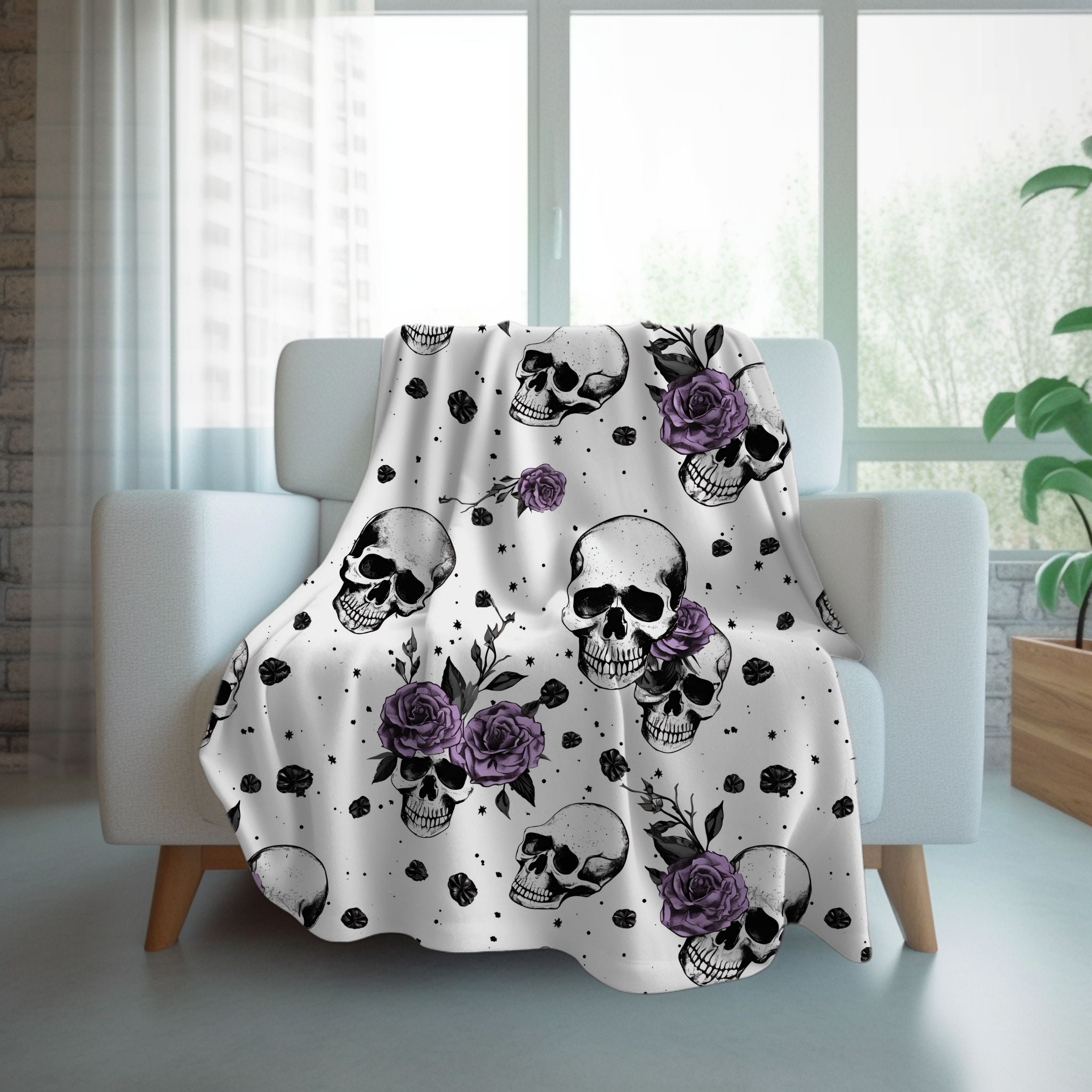 Eternally Yours Skull Velveteen, or Sherpa Blanket