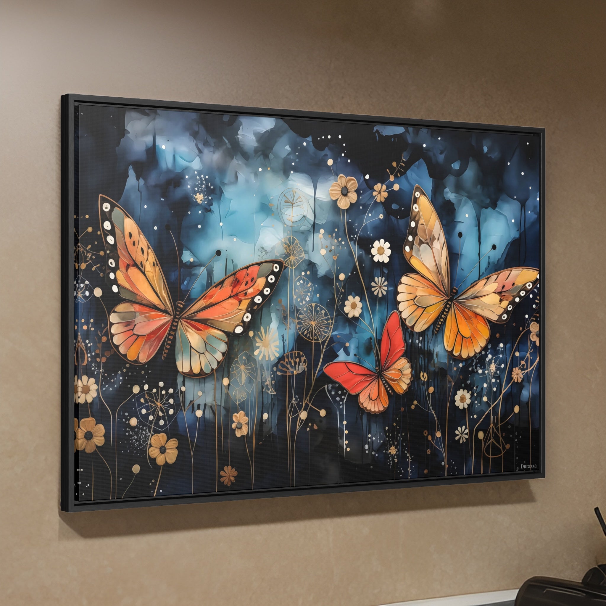 Ethereal Encounter Wall Art: Abstract Butterfly Painting