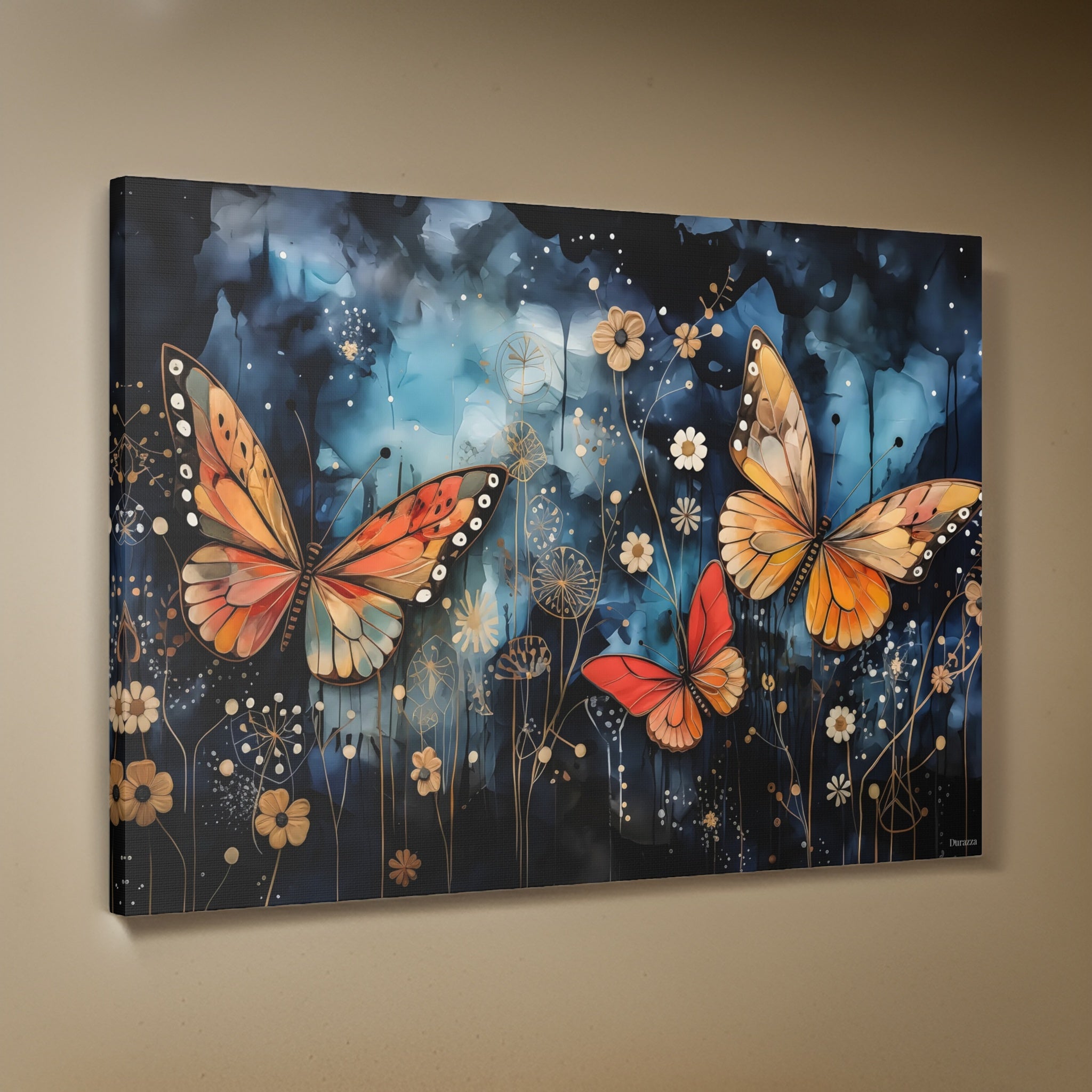 Ethereal Encounter Wall Art: Abstract Butterfly Painting
