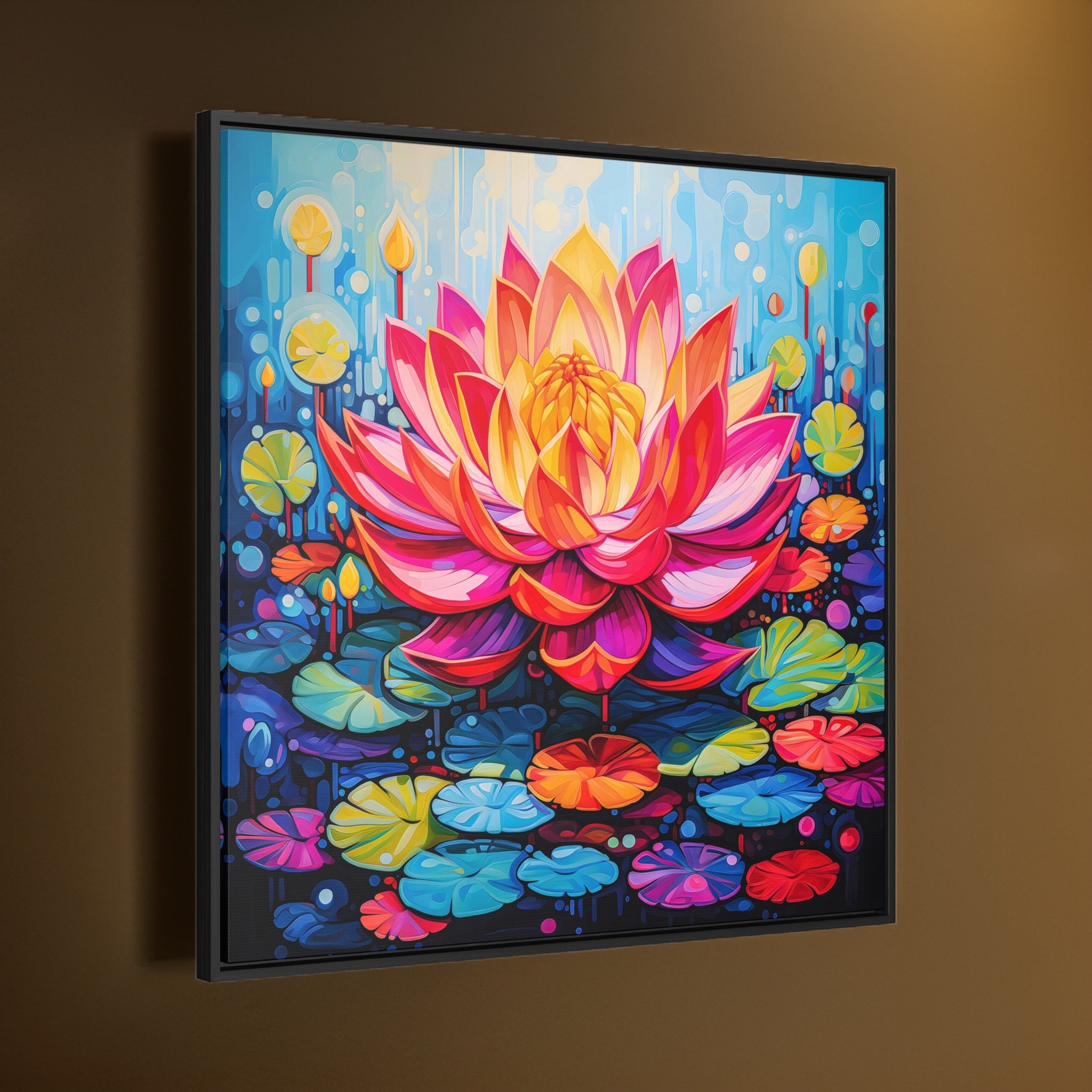 Fantasy Bloom Lotus Wall Art: Flower Canvas Print