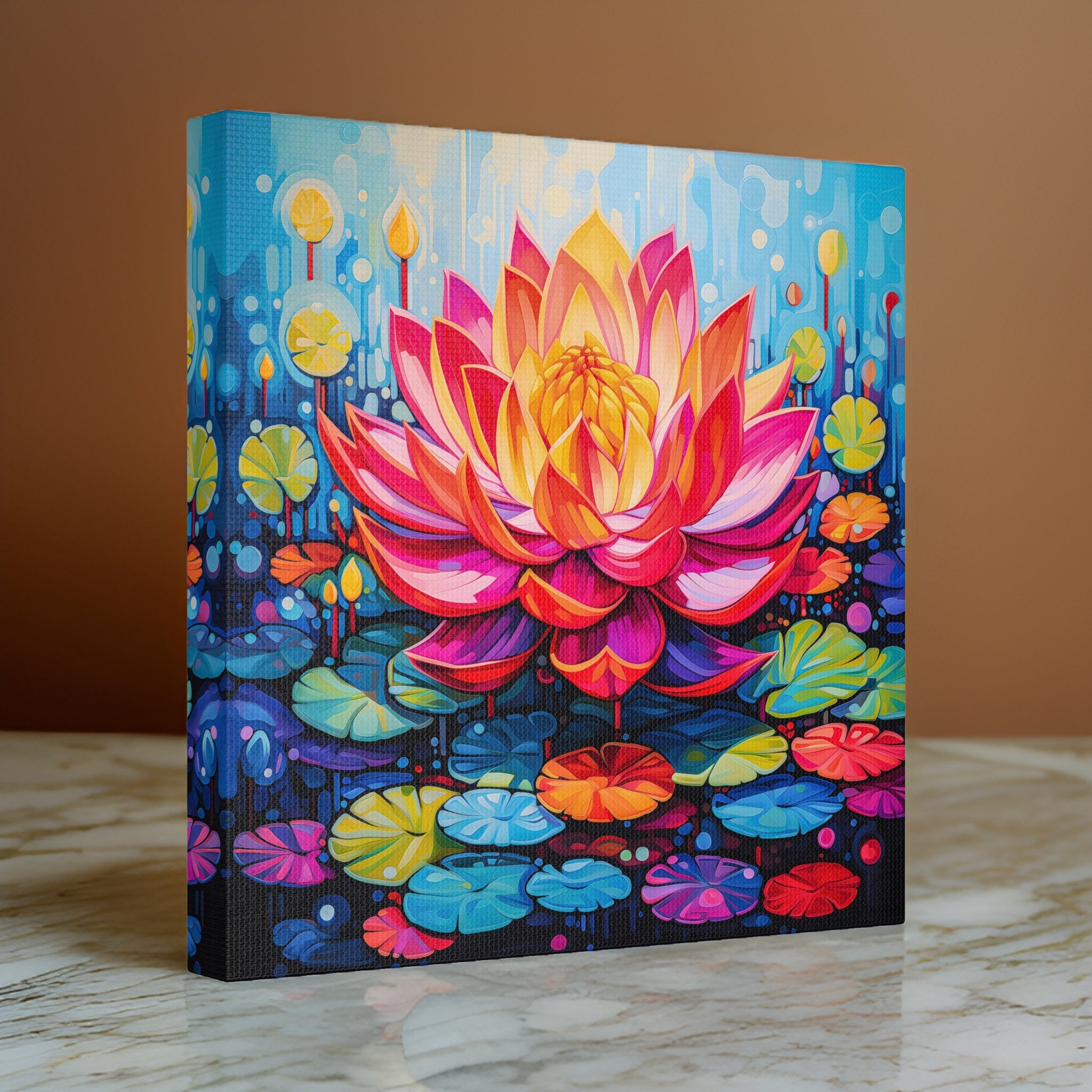 Fantasy Bloom Lotus Wall Art: Flower Canvas Print