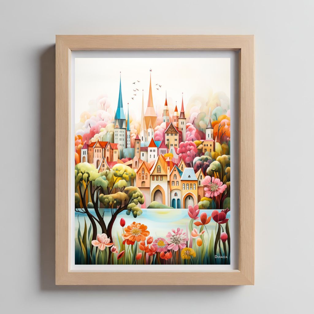 Fantasy Garden City Wall Art Print