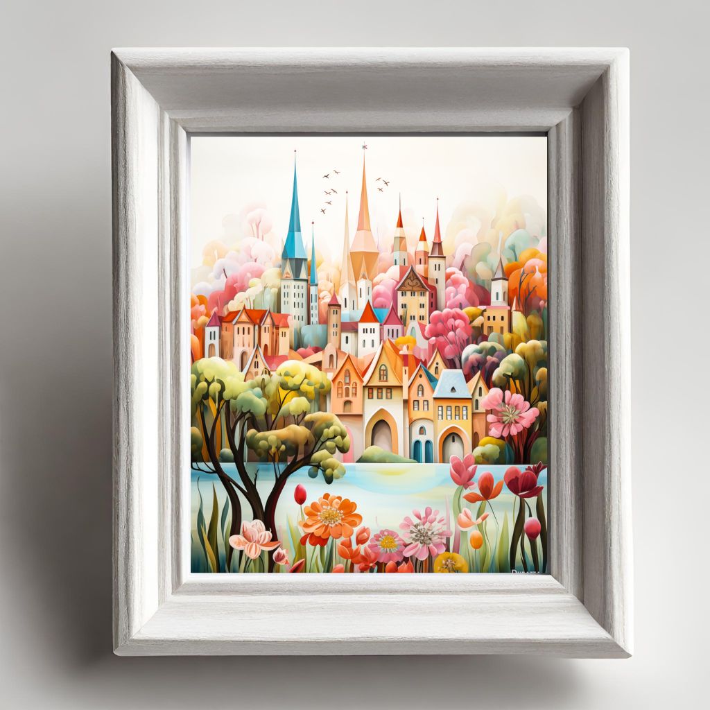 Fantasy Garden City Wall Art Print