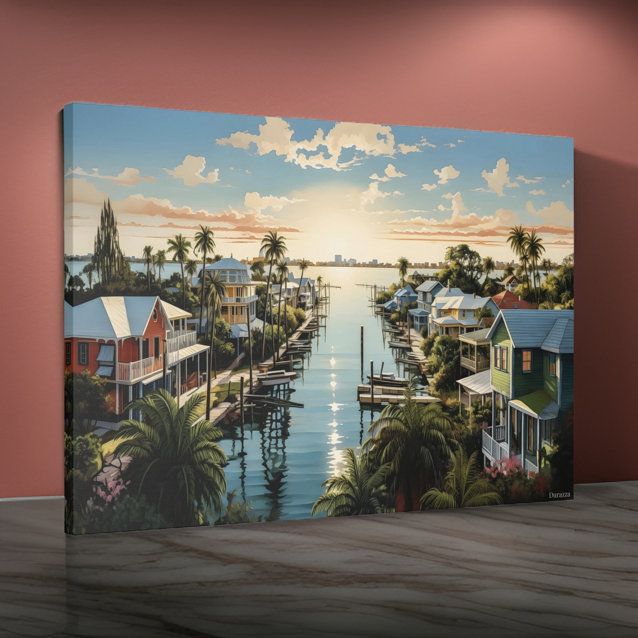 Florida Canals Wall Art: Cape Coral Waterfront Homes