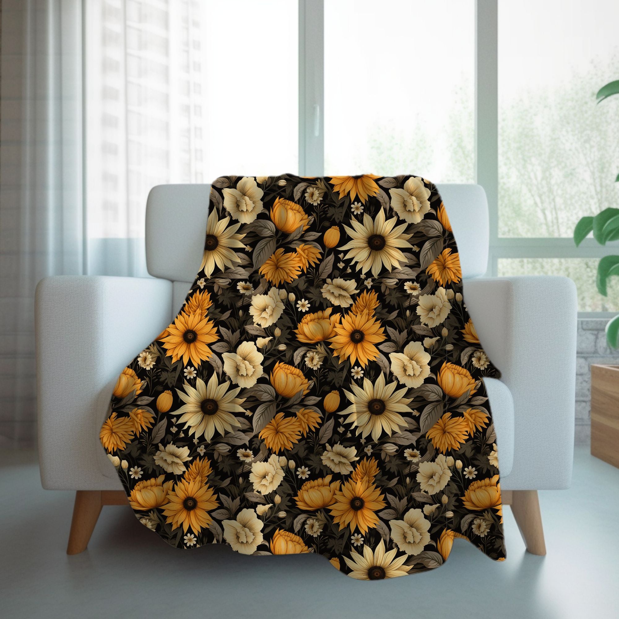 Forbidden Sunflower Blanket in Sherpa or Velveteen Plush