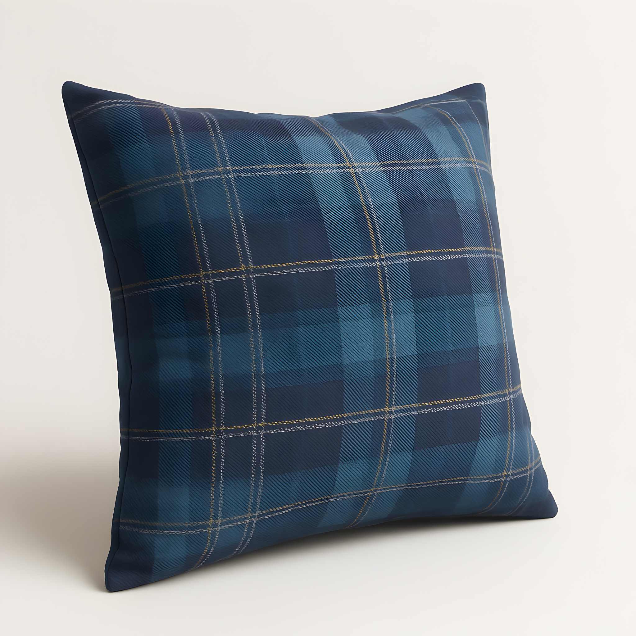 Plaid Throw Pillow – Woven Winter Cabin Cushion | Frost Check