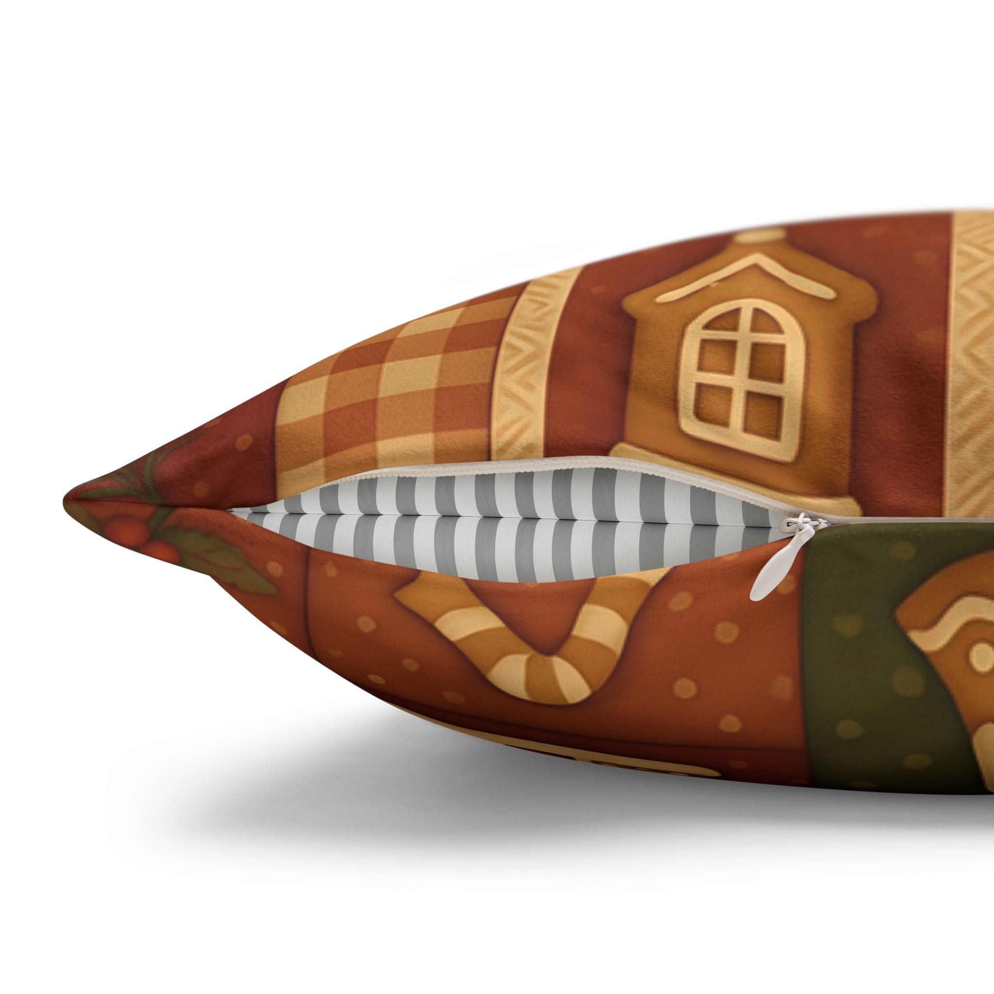 Gingerbread Pillow – Faux Suede Holiday Patchwork | Gingerly