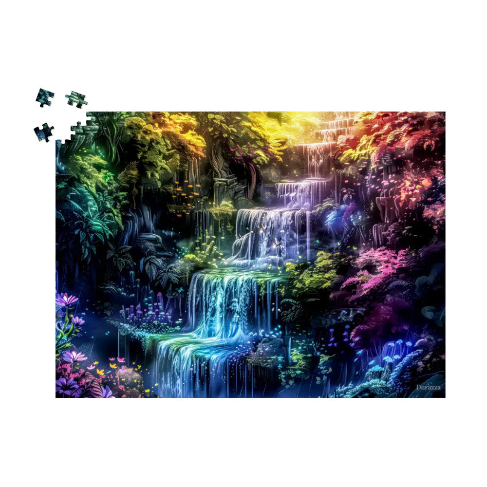Glowing Waterfall Jigsaw Puzzle: 500 or 1000 Piece