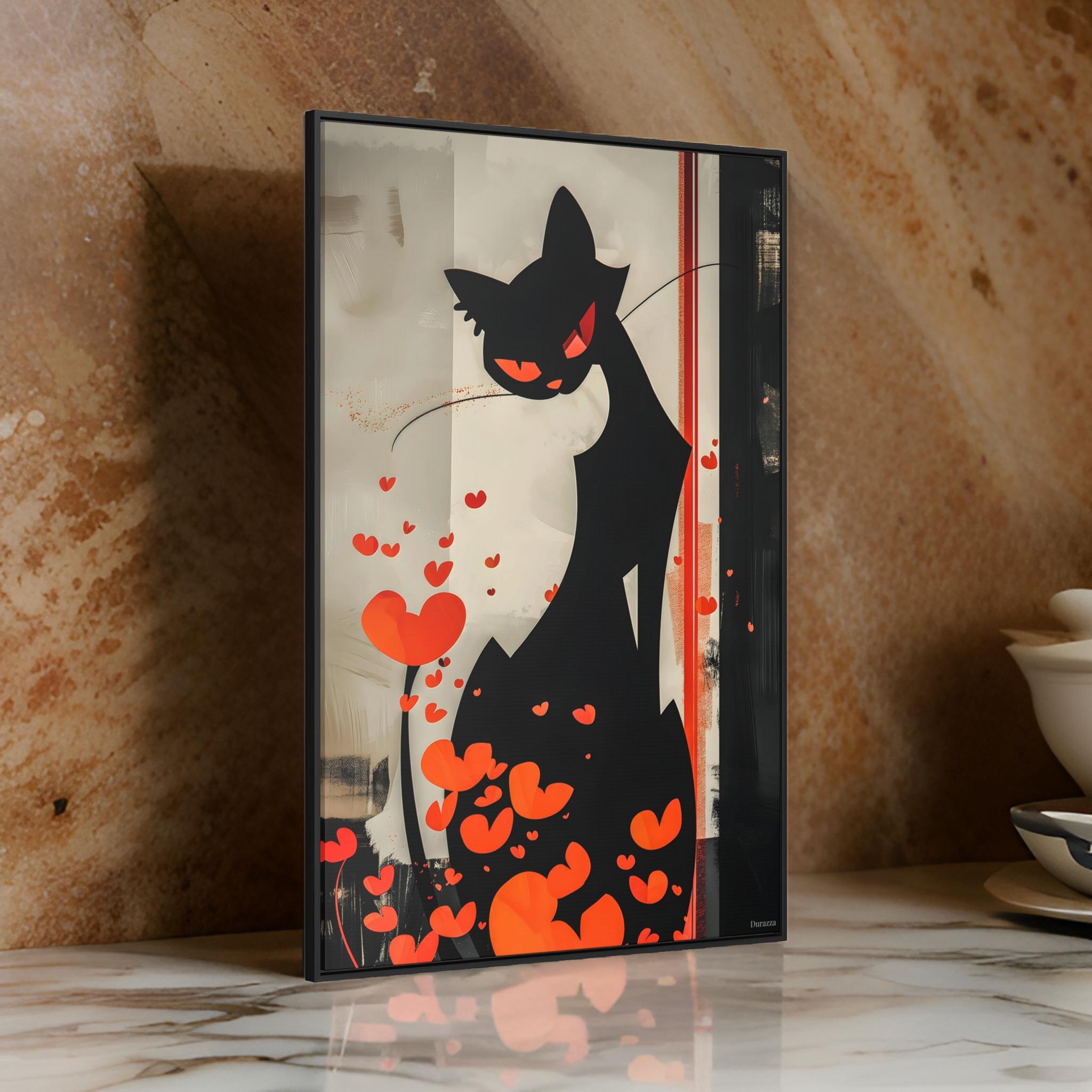 Heartthrob Cat Art: Contemporary Black Cat Painting