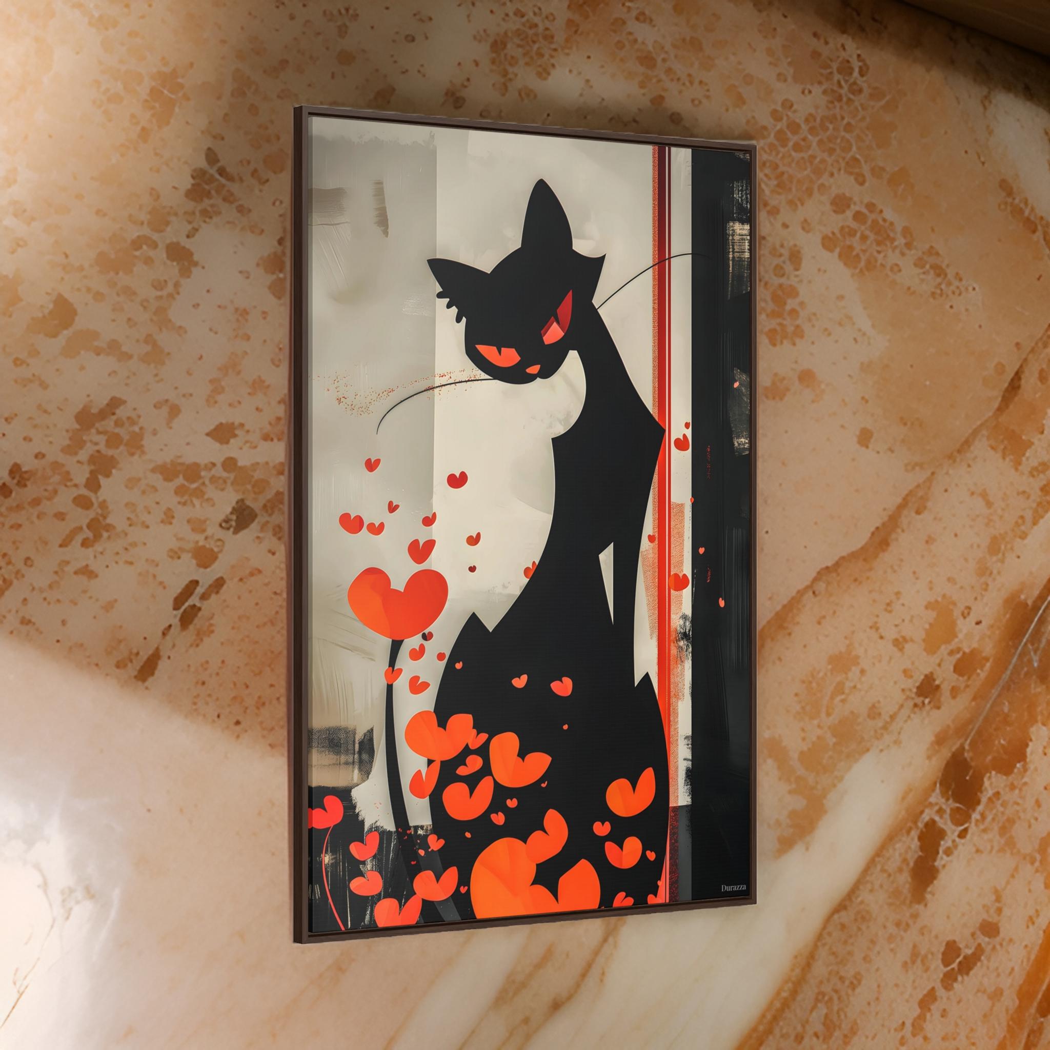 Heartthrob Cat Art: Contemporary Black Cat Painting