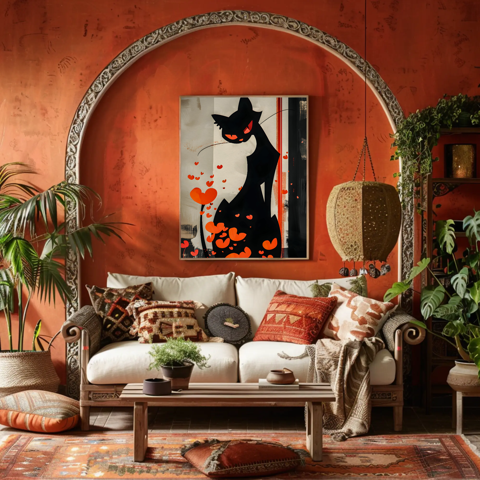Heartthrob Cat Art: Contemporary Black Cat Painting