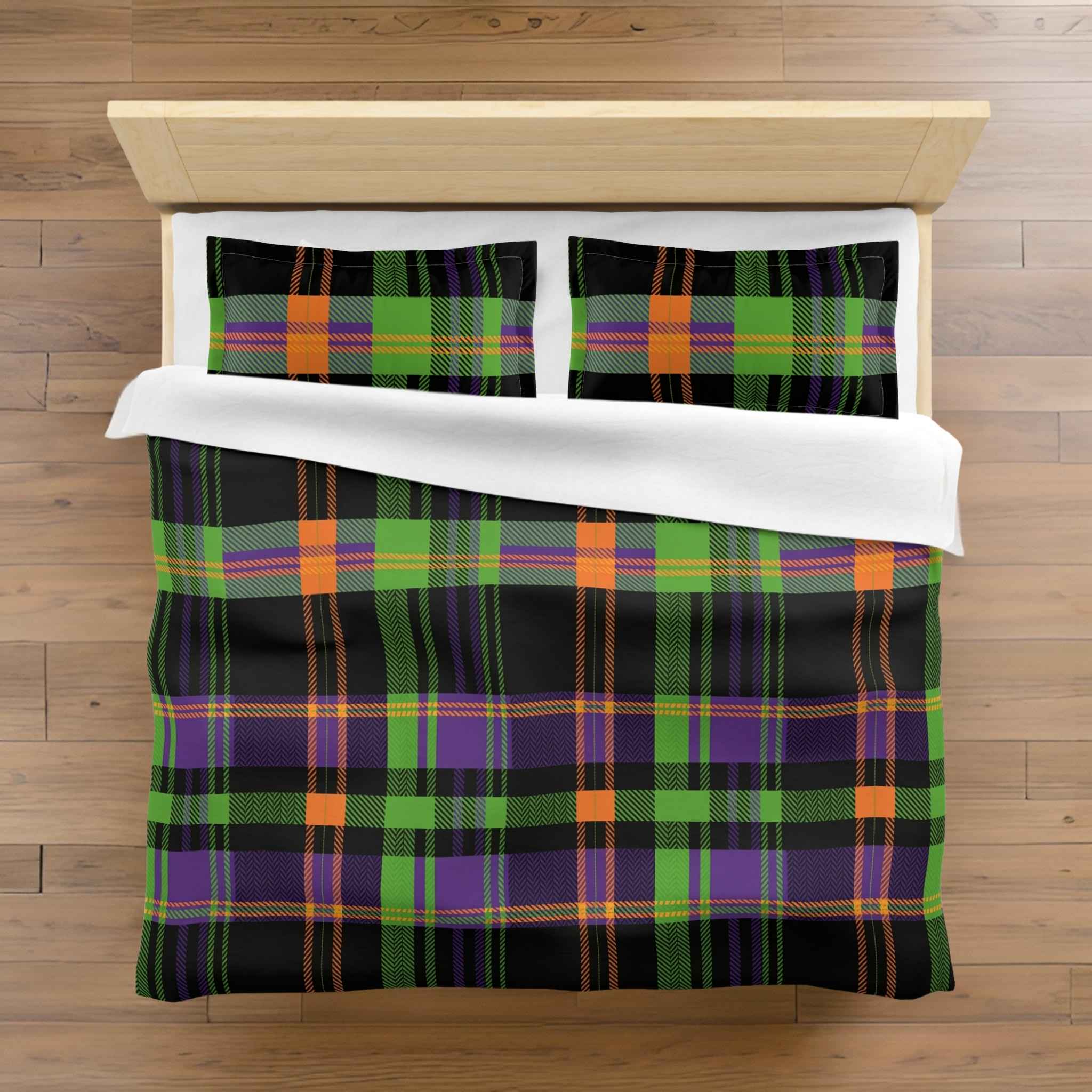 Halloween Duvet Set – Queen or King Plaid Bedding | Hex Check