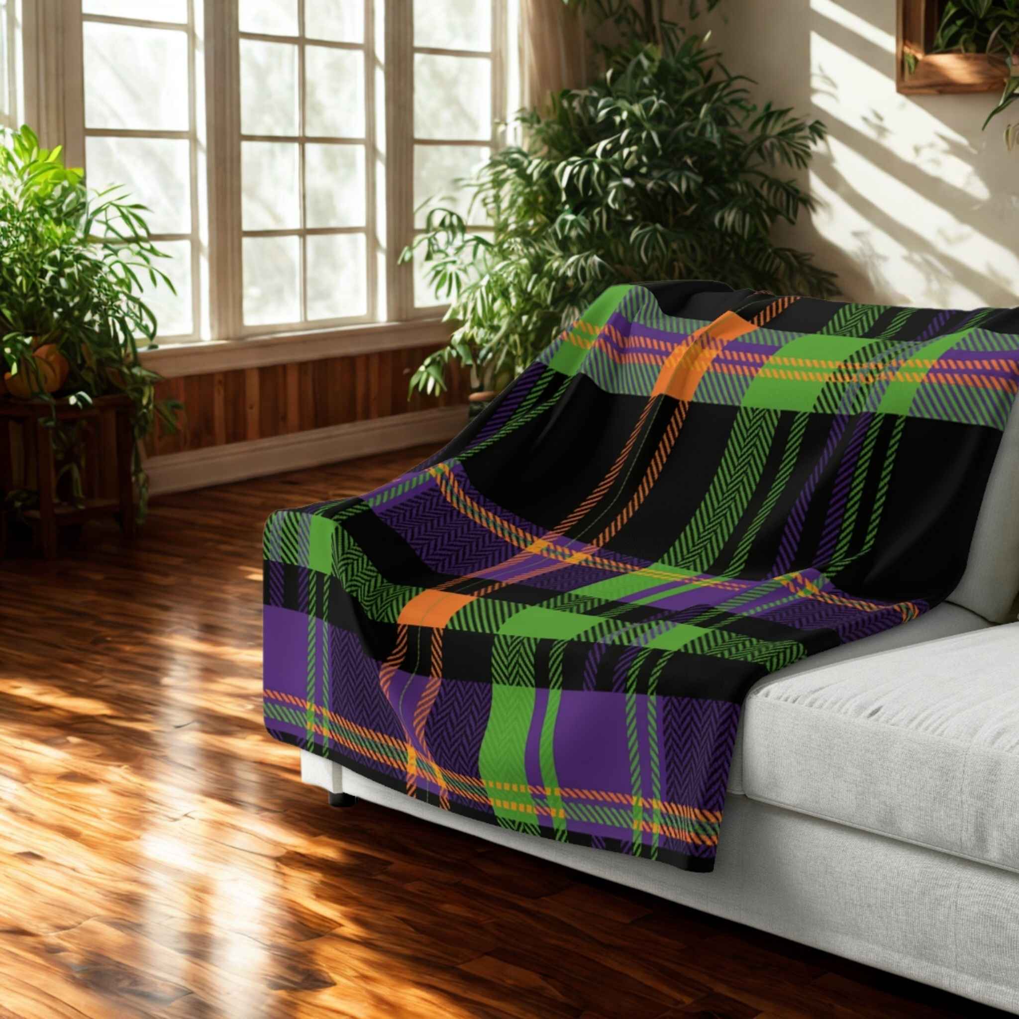 Plaid Throw Blanket – Sherpa or Velveteen Accent | Hex Check