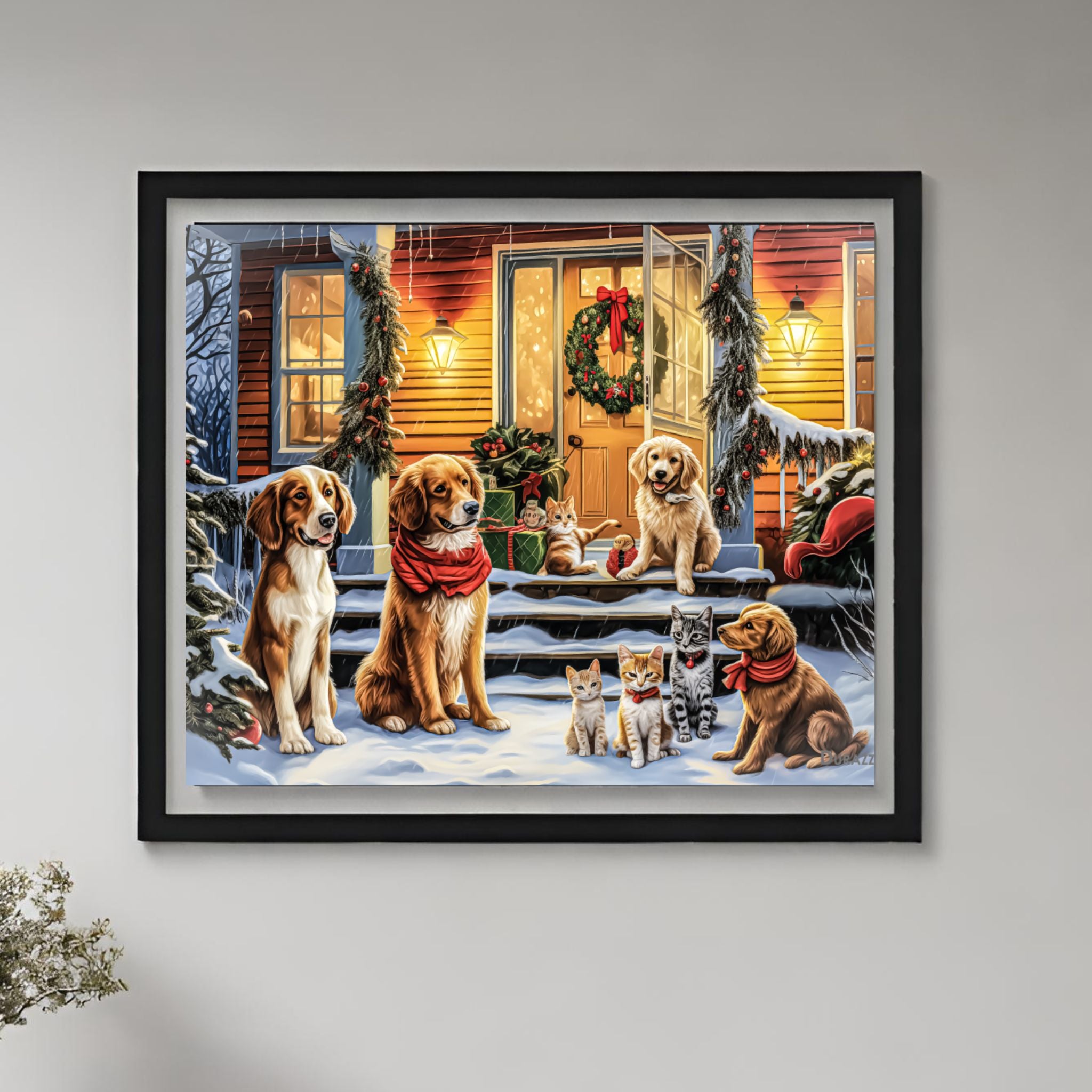 Icy Paws and Christmas Claws Wall Art Print