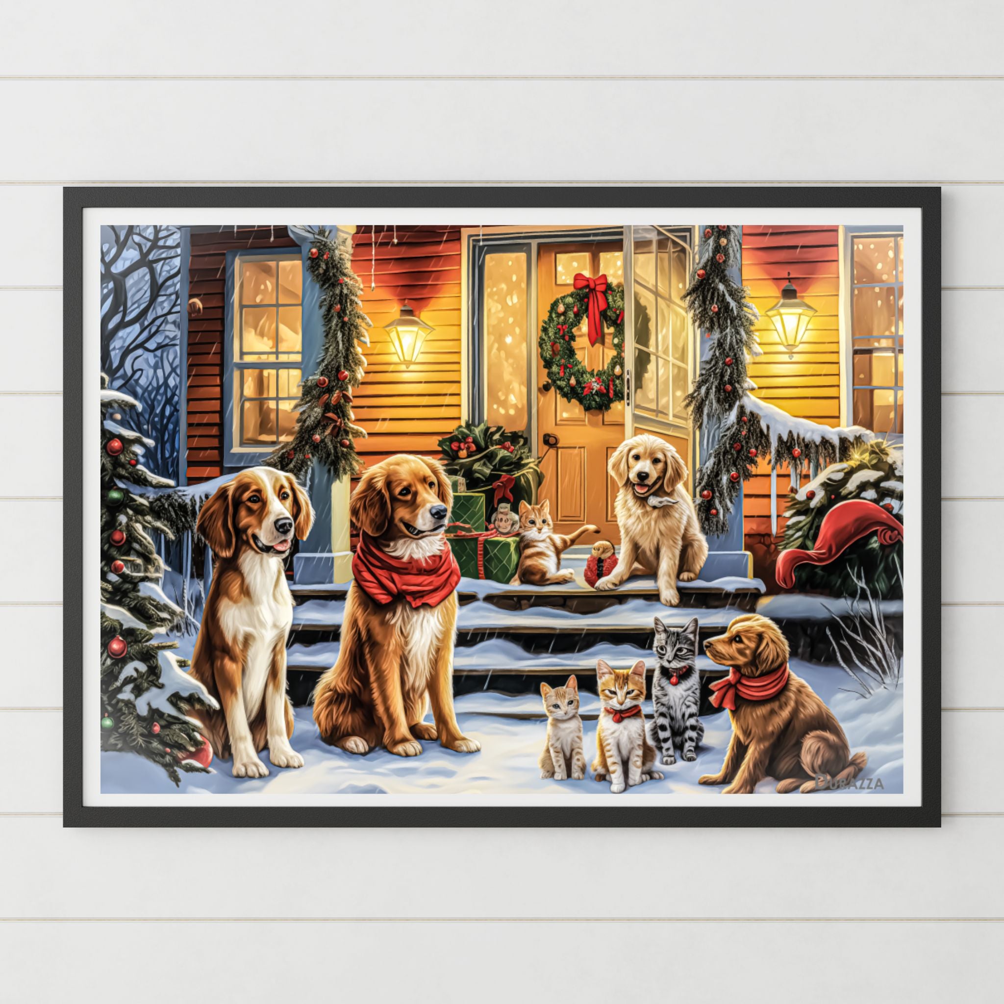 Icy Paws and Christmas Claws Wall Art Print