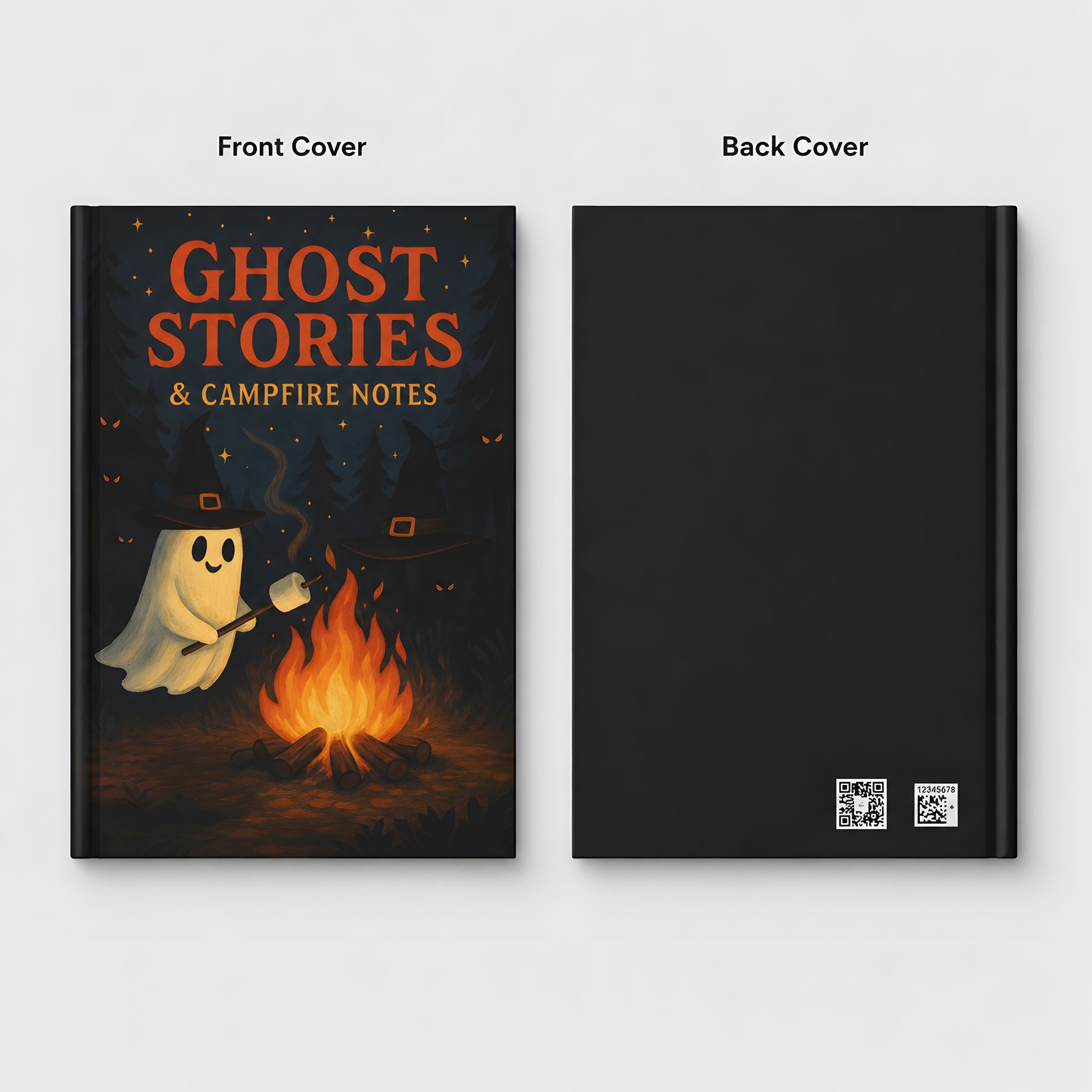Front and back covers of Ghost Stories Halloween journal shown side by side.