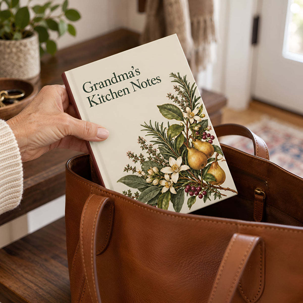 Pear & Herb Hardcover Journal for Grandma | Kitchen Notes