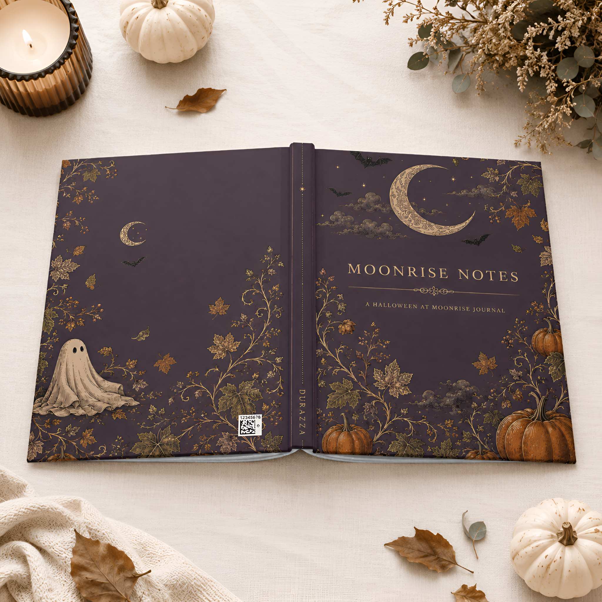 Plum Halloween Hardcover Journal, 5.75" × 8" | Moonrise Notes